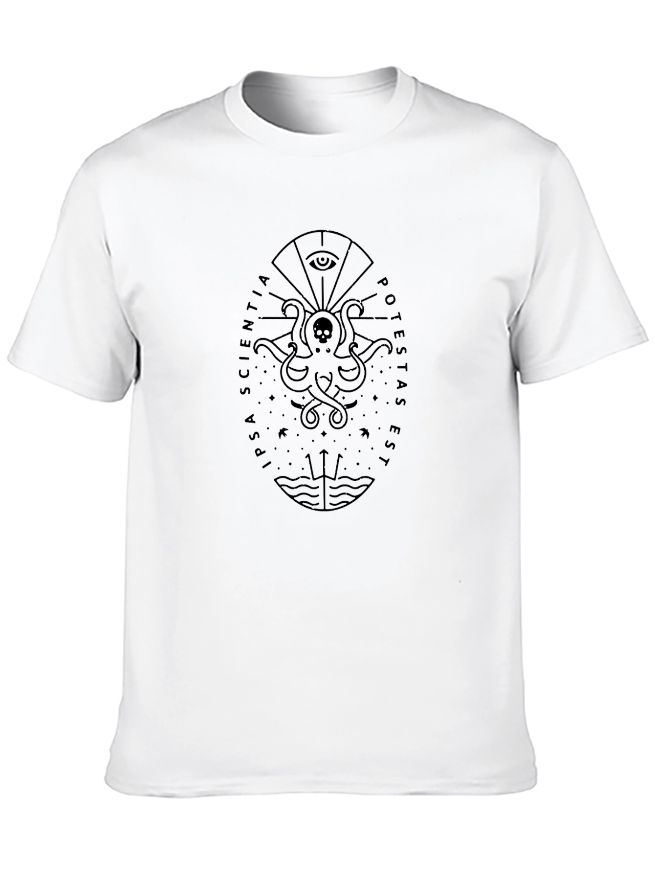 Black Black Occult Octopus T-Shirt - Science is Power view 10