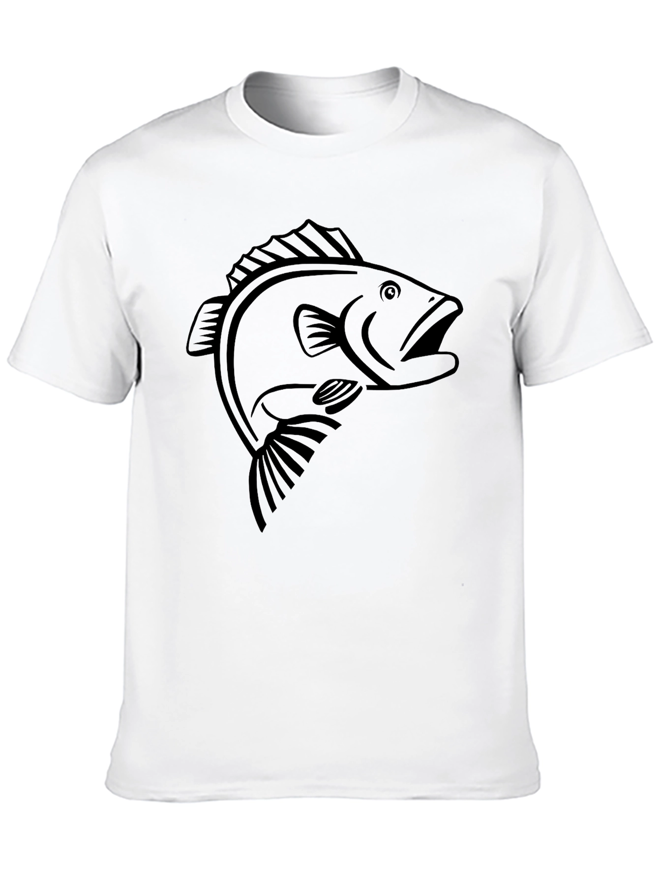 Black Black Bass Fish Graphic T-Shirt - Men's Casual Tee view 10