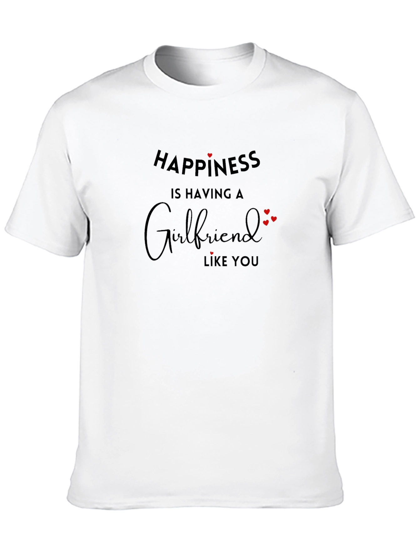 Black Happiness Girlfriend Tee - Black Graphic T-Shirt view 10
