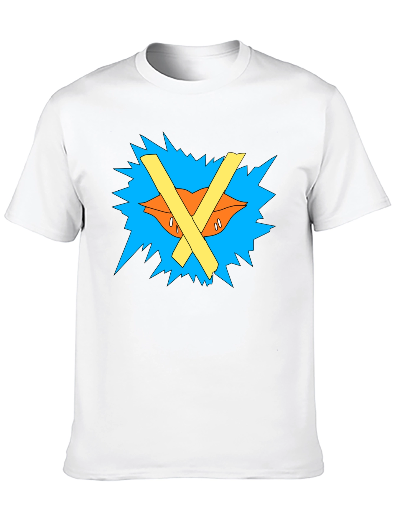 Black Graphic Tee: Crossed Out Lips Design view 10