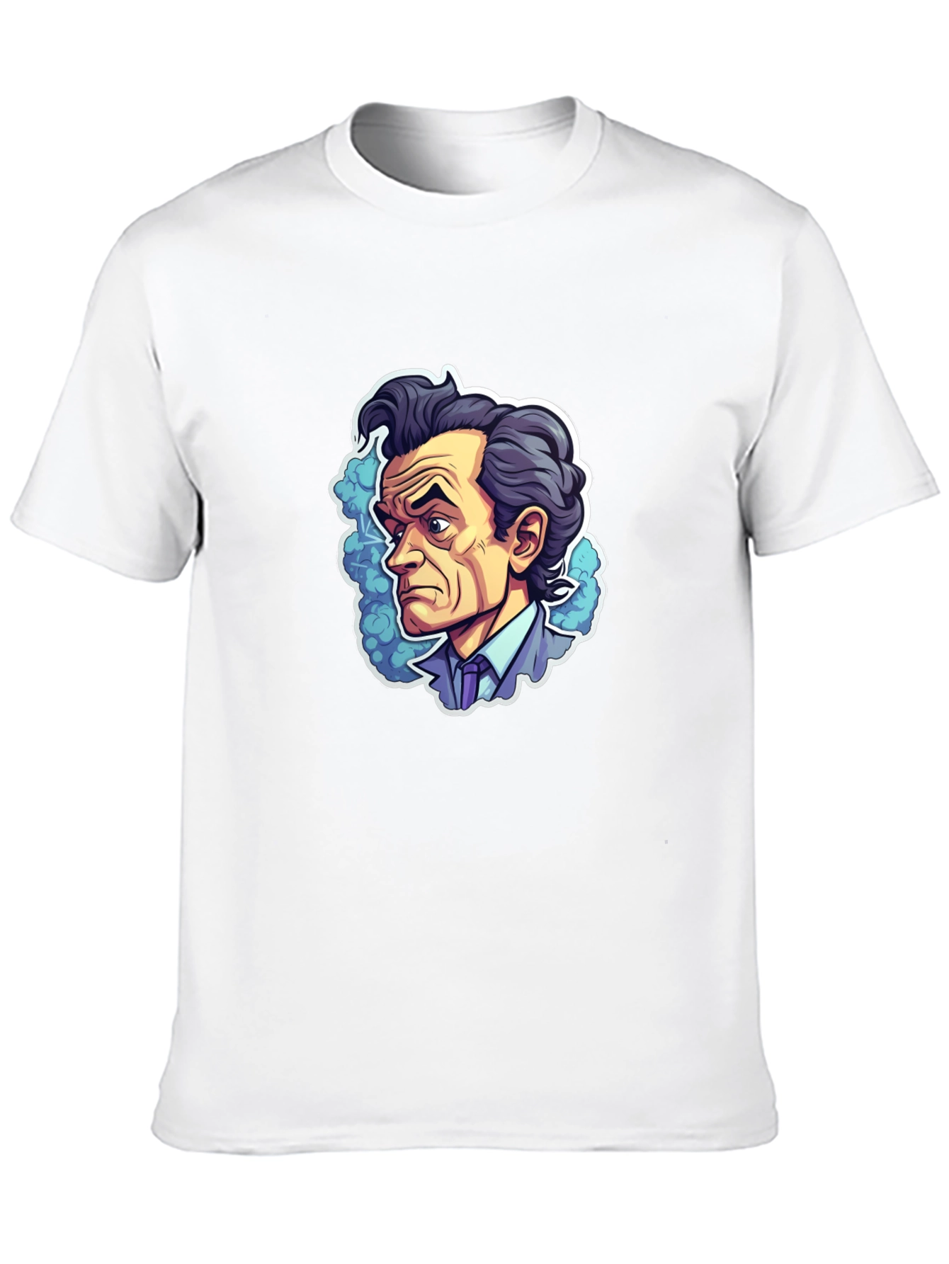 Black Cartoon Portrait Black T-Shirt view 10