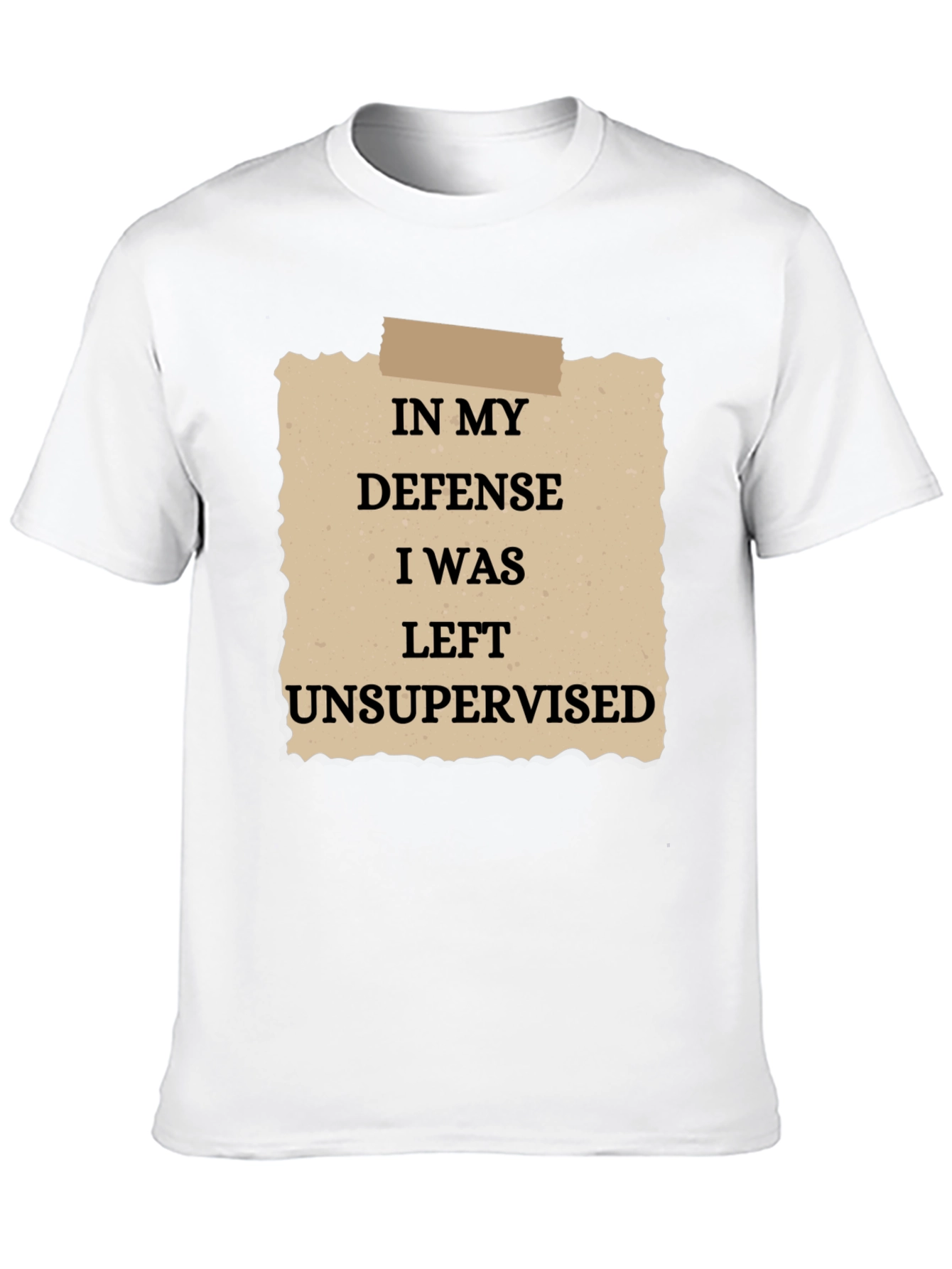 Black Funny "In My Defense" Graphic T-Shirt view 10