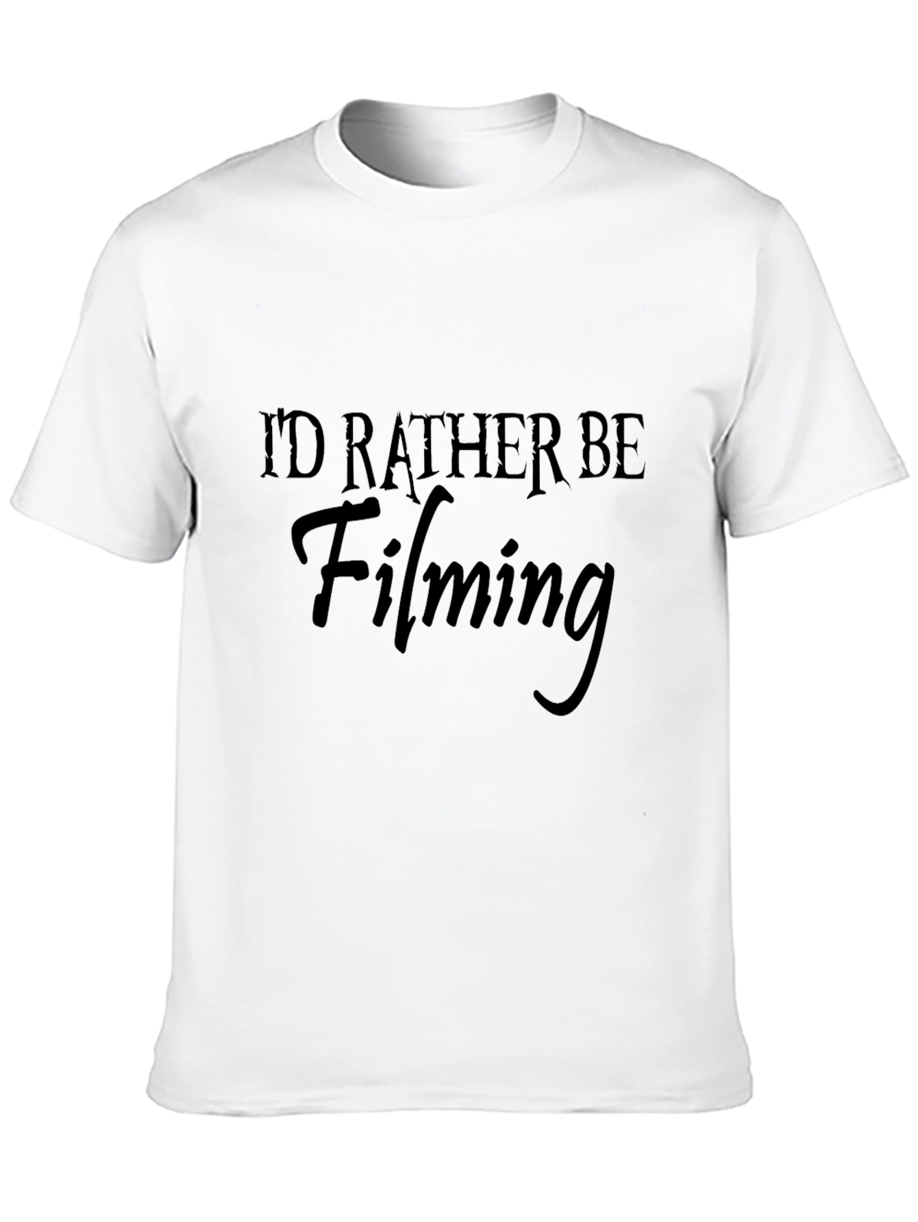Black I'd Rather Be Filming Black T-Shirt view 10