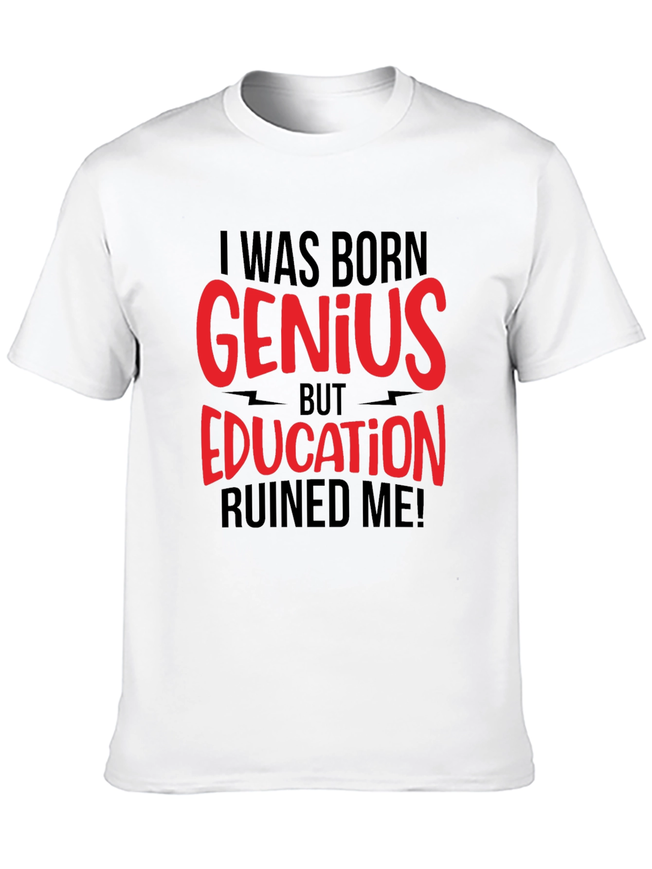 Black I Was Born Genius T-Shirt view 10