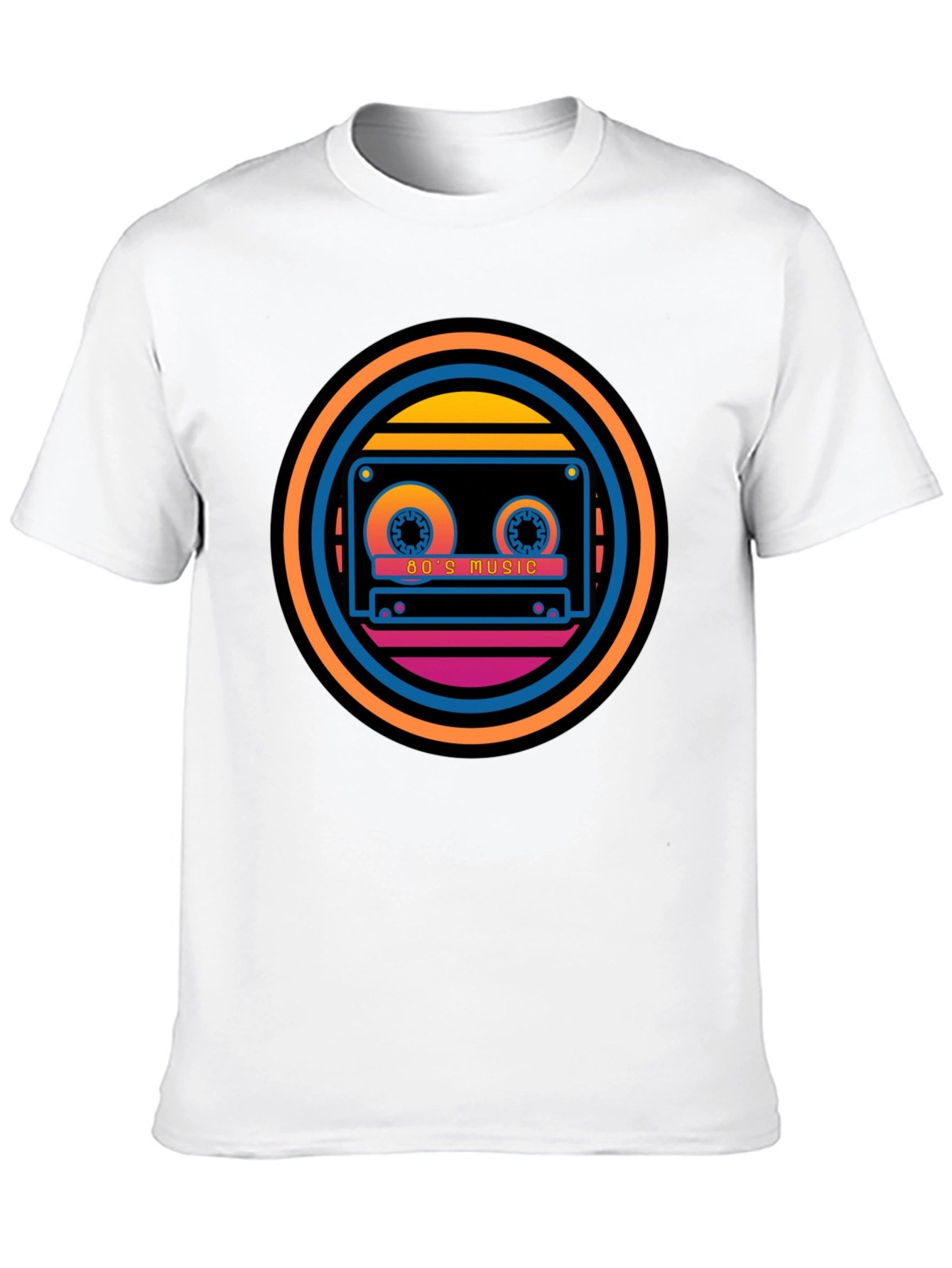 Black Retro 80's Music Cassette Graphic Tee - Black view 10