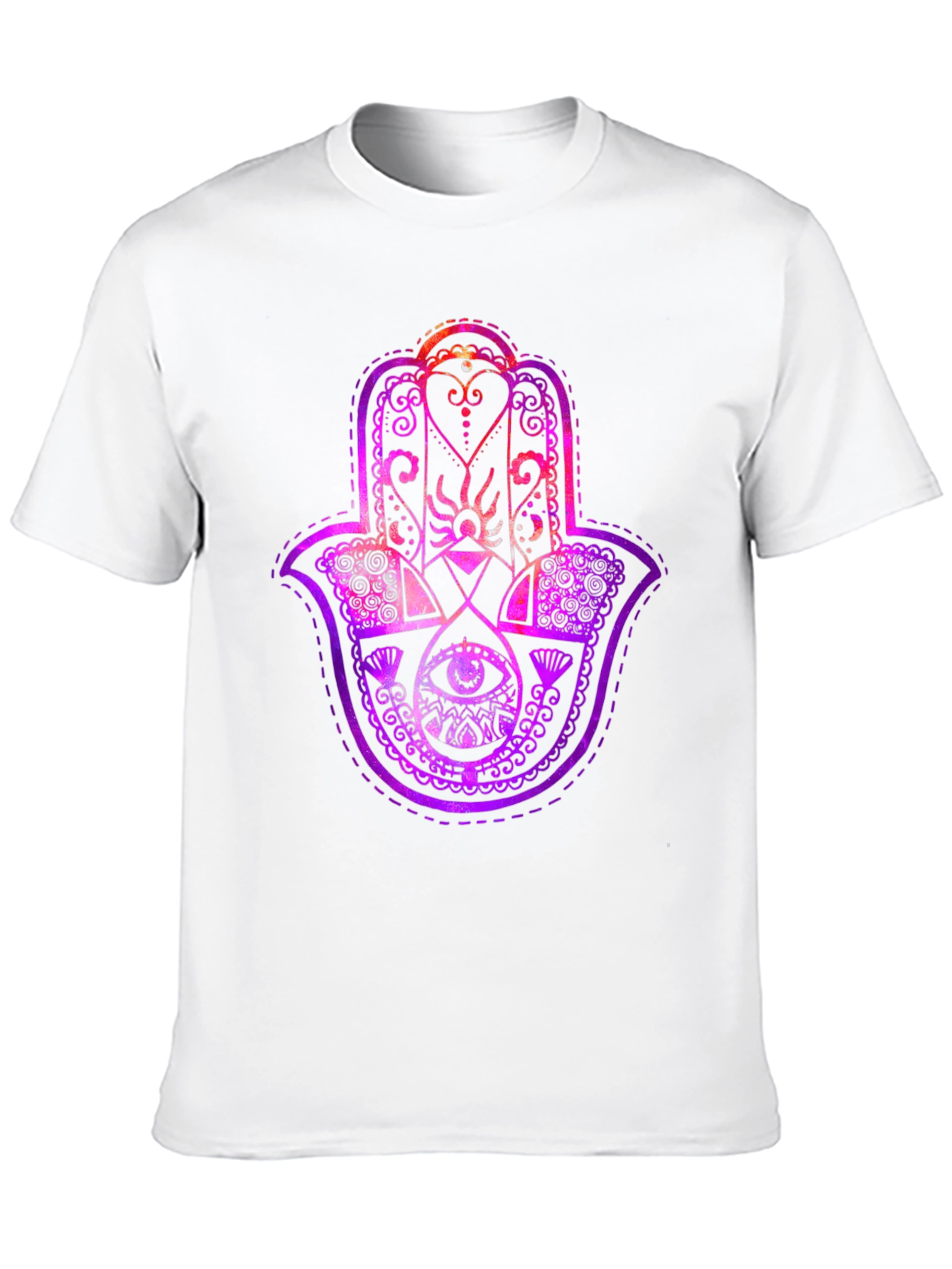 Black Hamsa Hand Graphic Tee - Spiritual Protection T-Shirt view 10