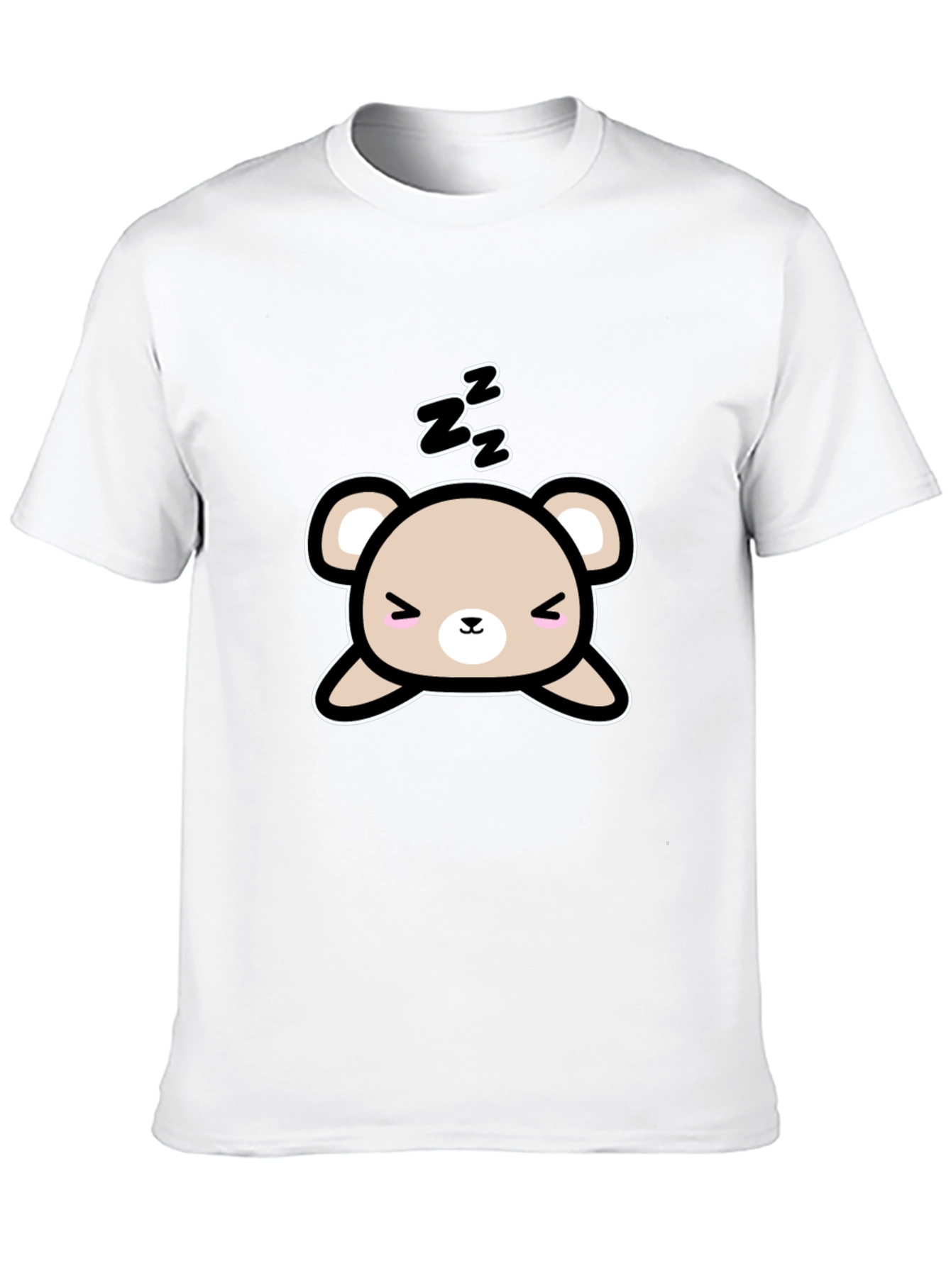 Black Cute Sleeping Bear Black T-Shirt view 10