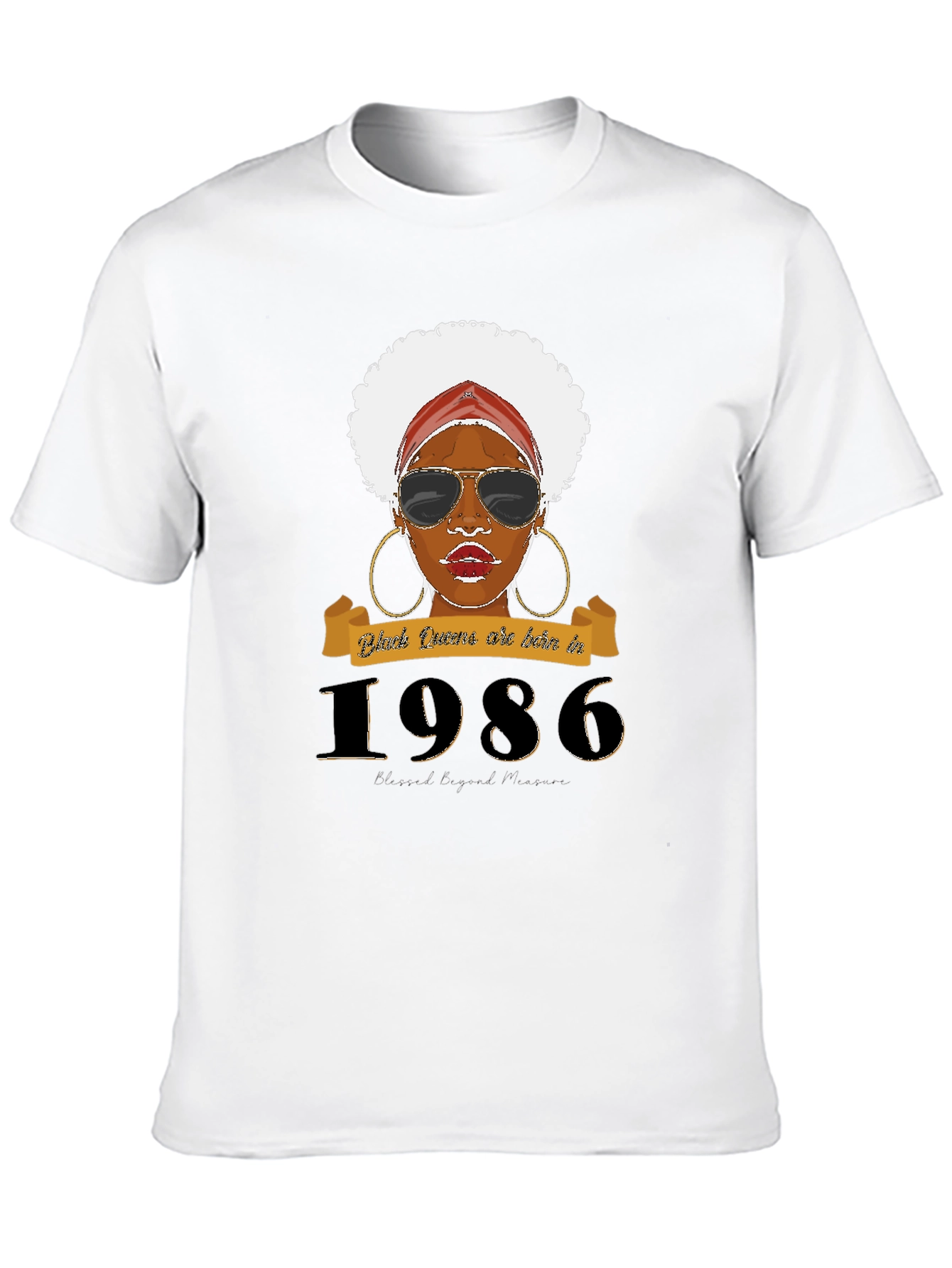 Black Black Queen Born In 1986 T-Shirt view 10