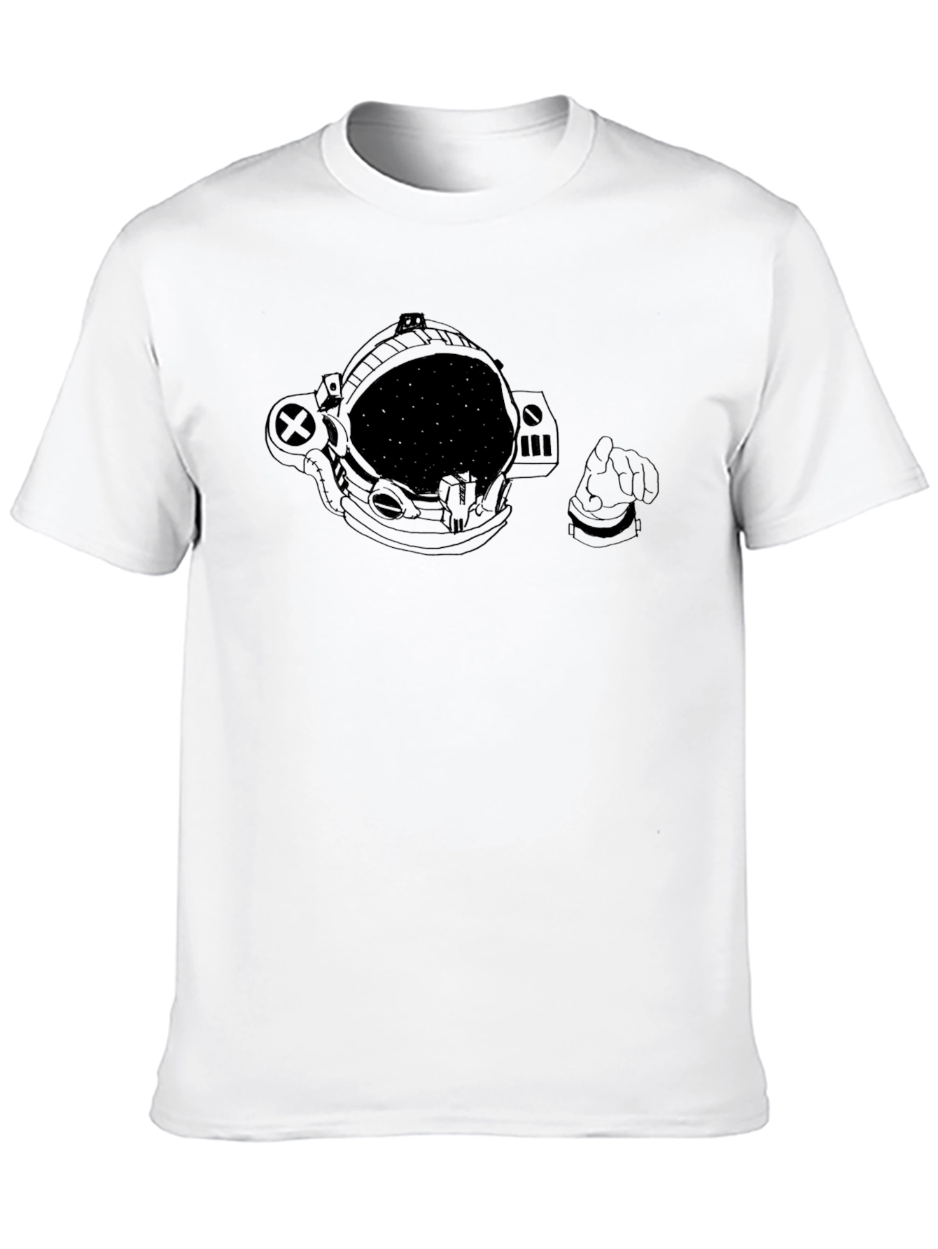 Cosmic Astronaut Helmet Graphic Tee - Black - 10