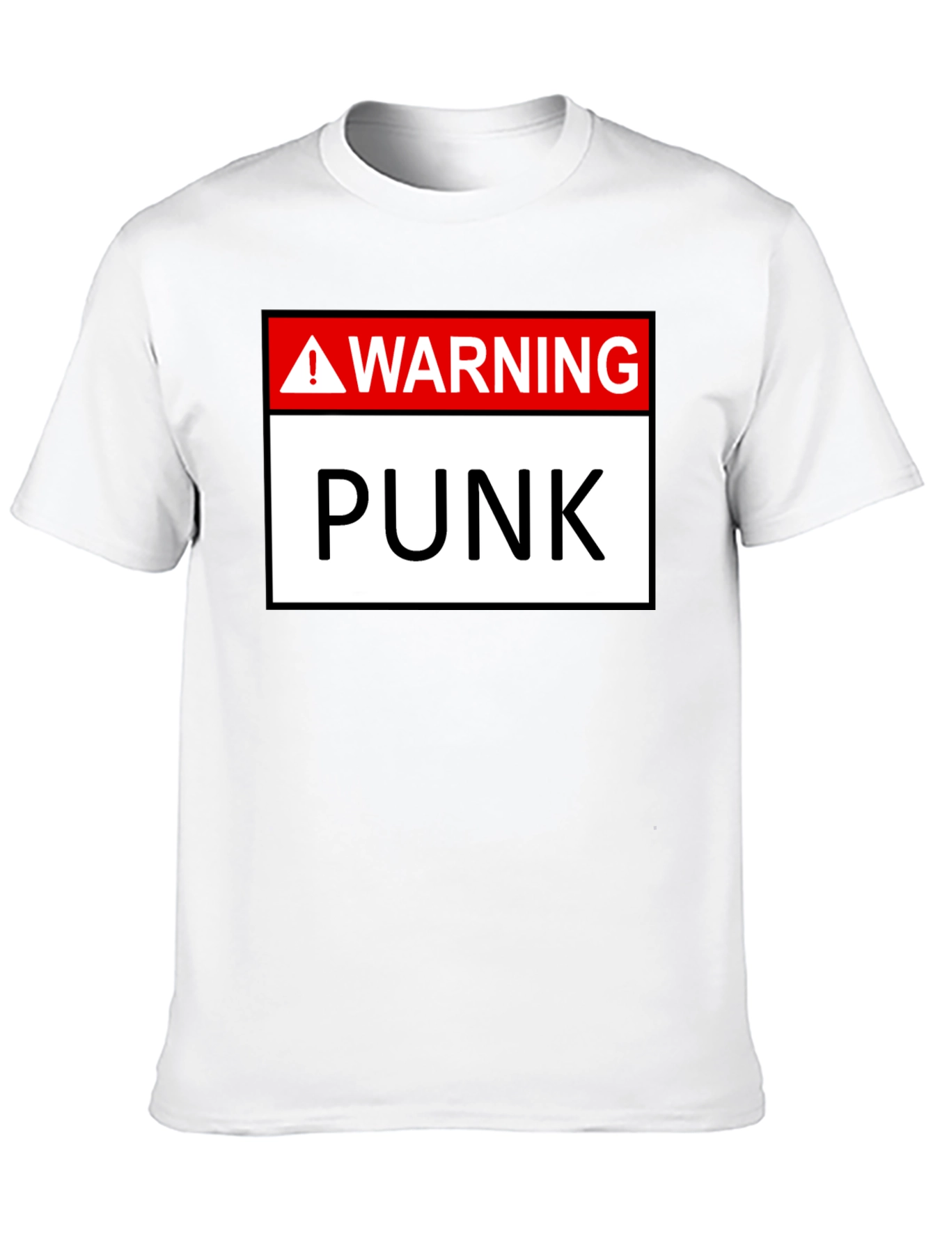 Warning Punk T-Shirt - Black Graphic Tee - 10