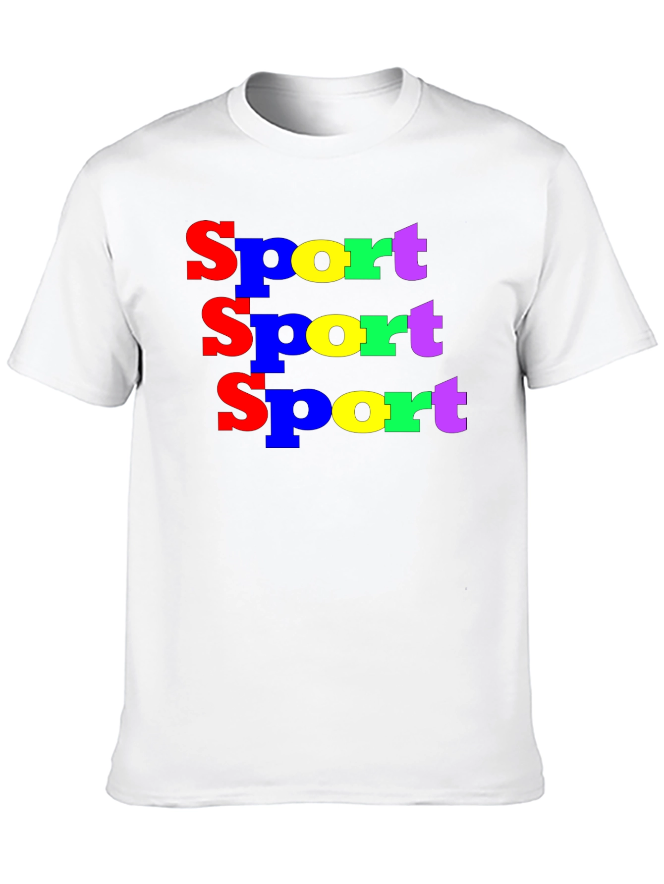 Black Colorful "Sport" Graphic Tee - Black Casual Shirt view 10