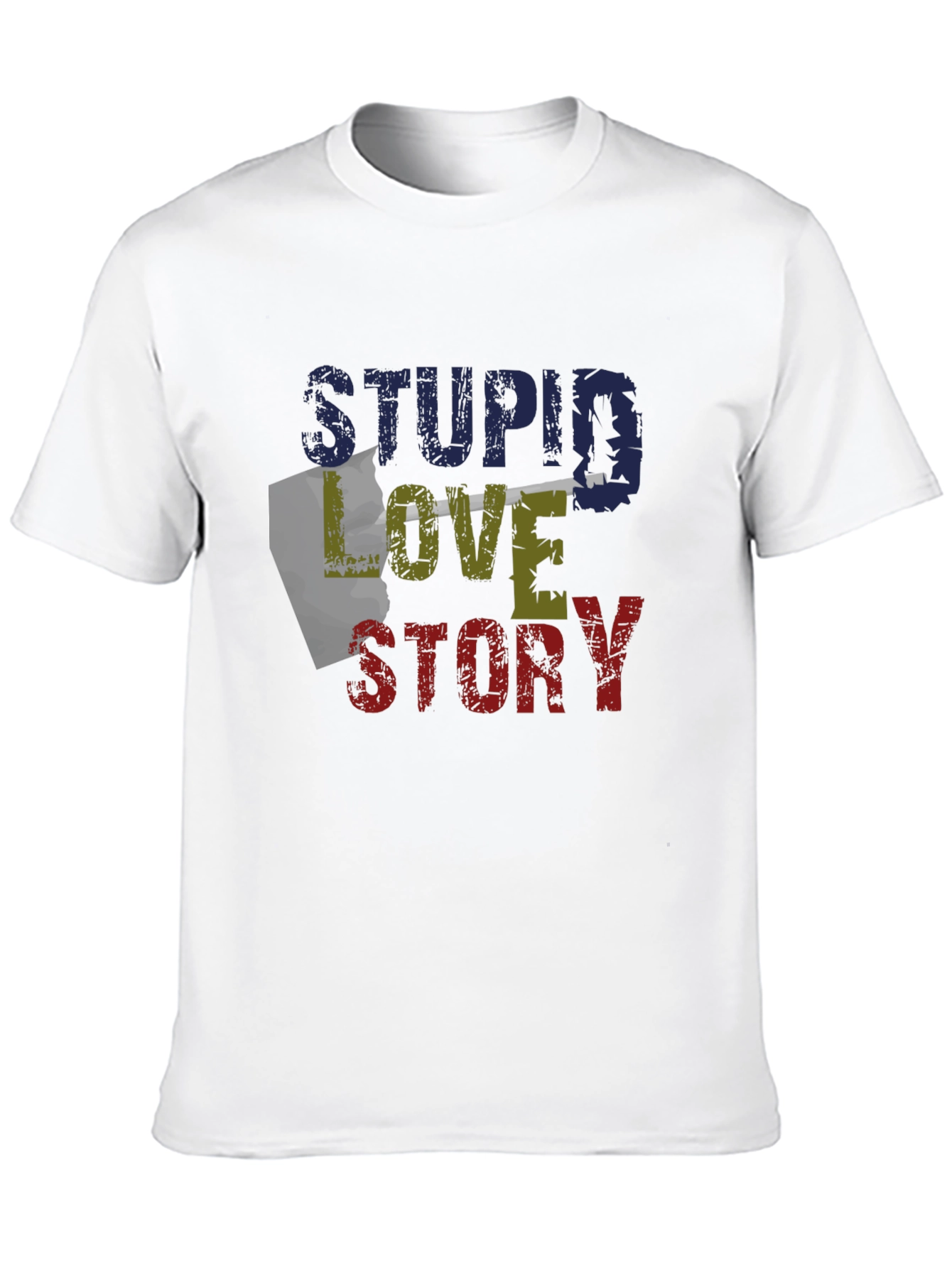 Black Stupid Love Story Graphic Tee - Unique Design view 10