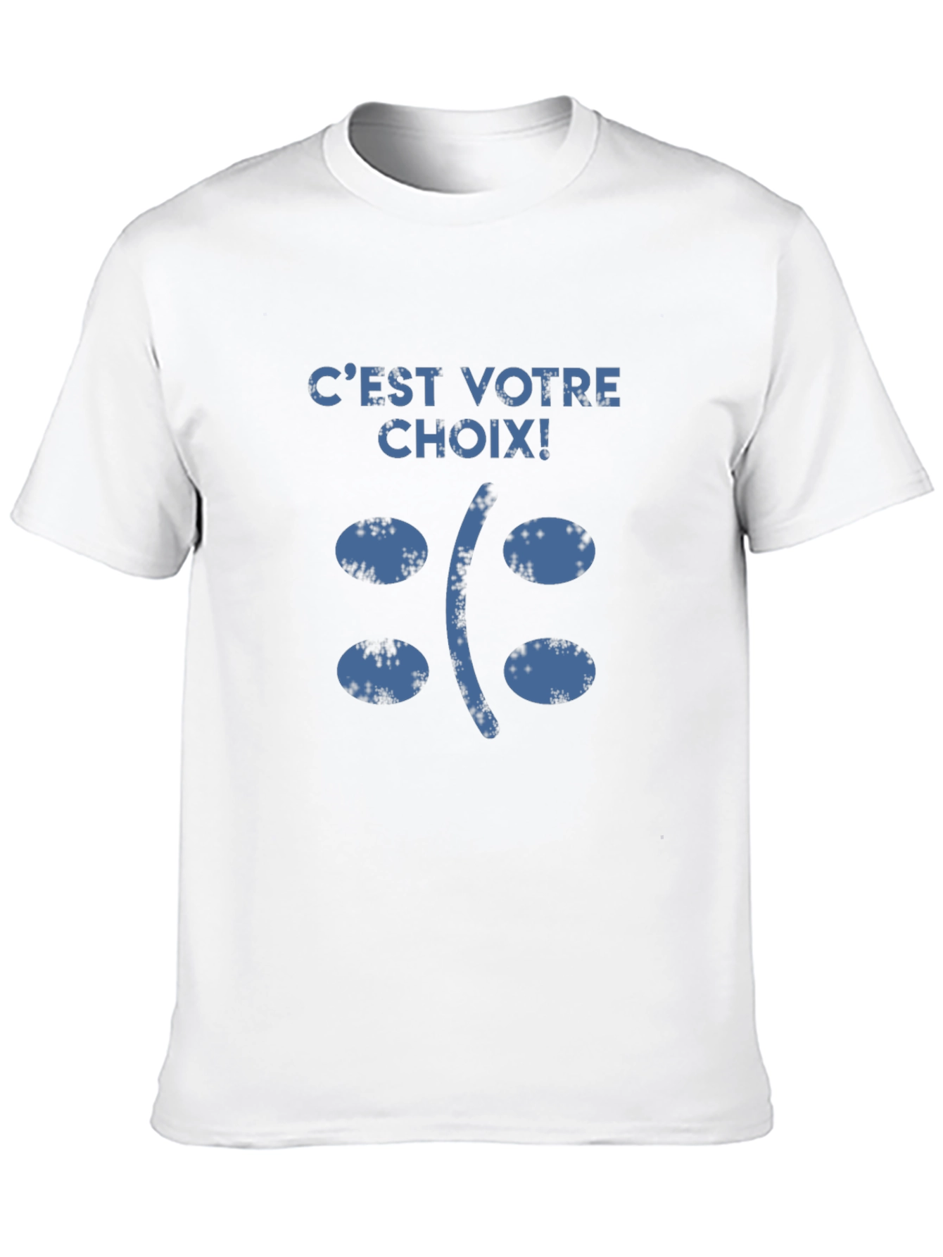 C'est Votre Choix Sad Face Graphic T-Shirt - 10