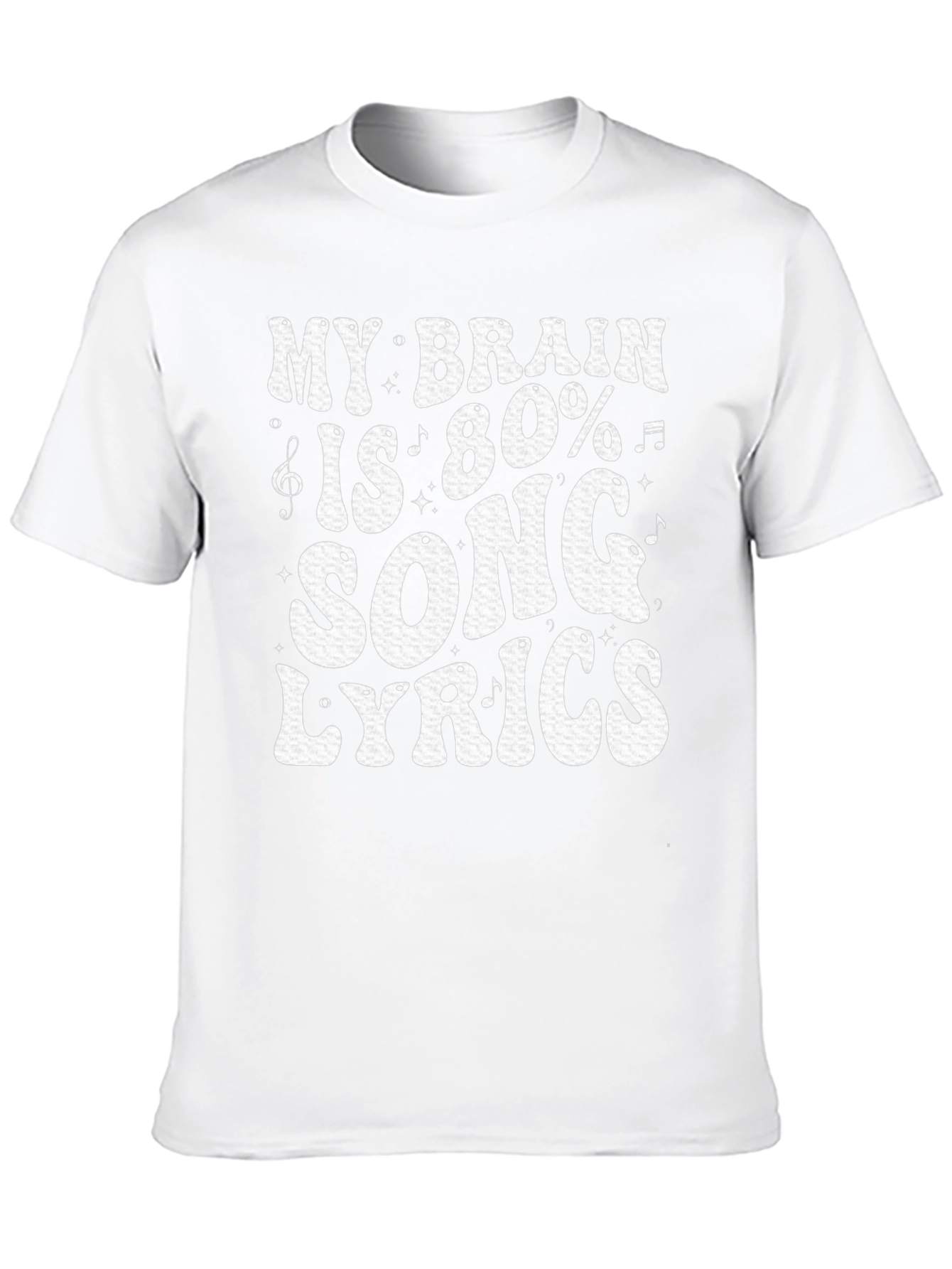 Black Song Lyrics T-Shirt: My Brain is 80% Music view 10