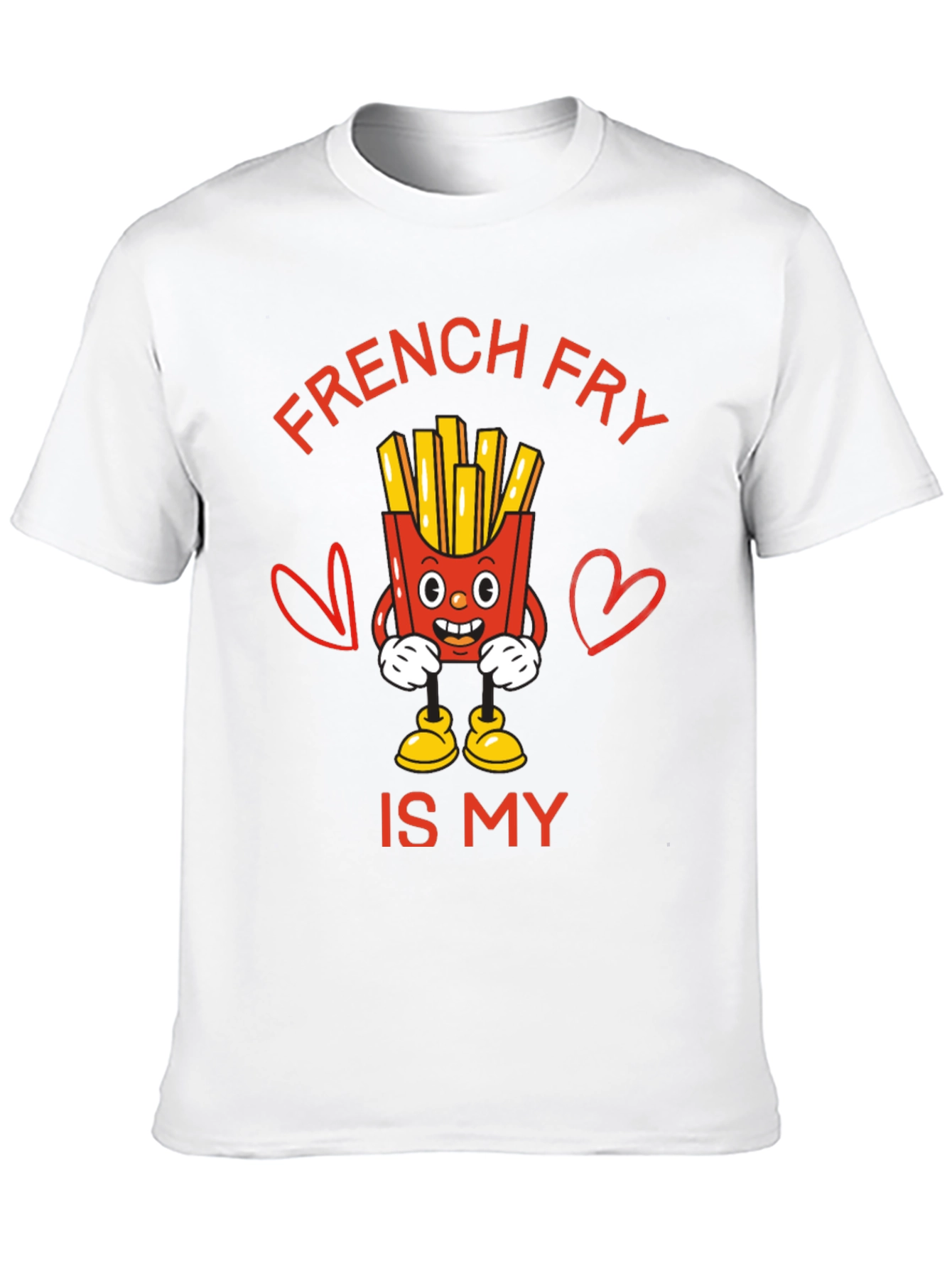 Black French Fry Is My Valentine Funny Graphic T-Shirt view 10
