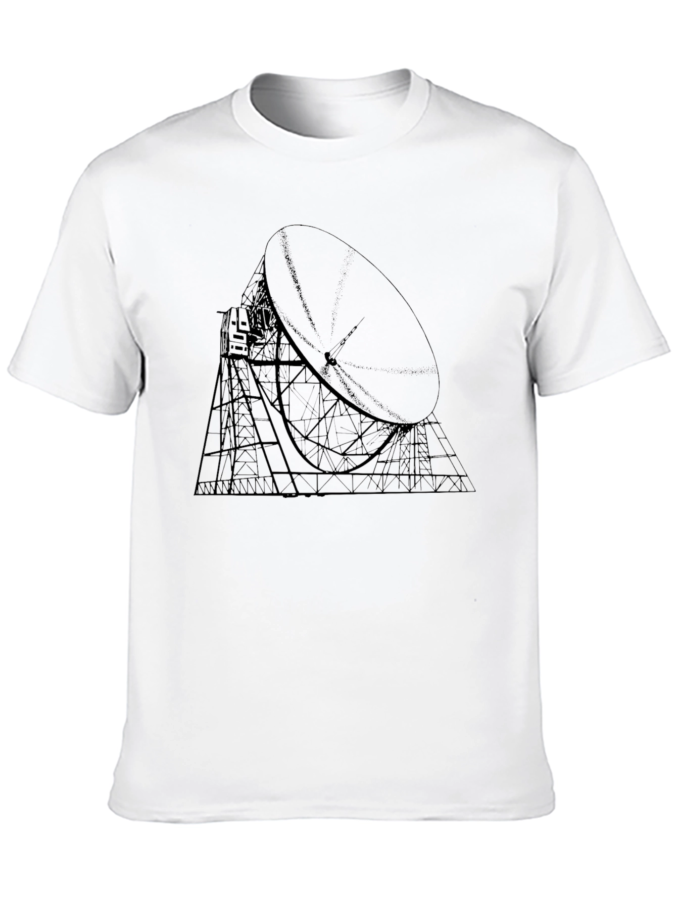 Black Black T-Shirt with Radio Telescope Graphic view 10