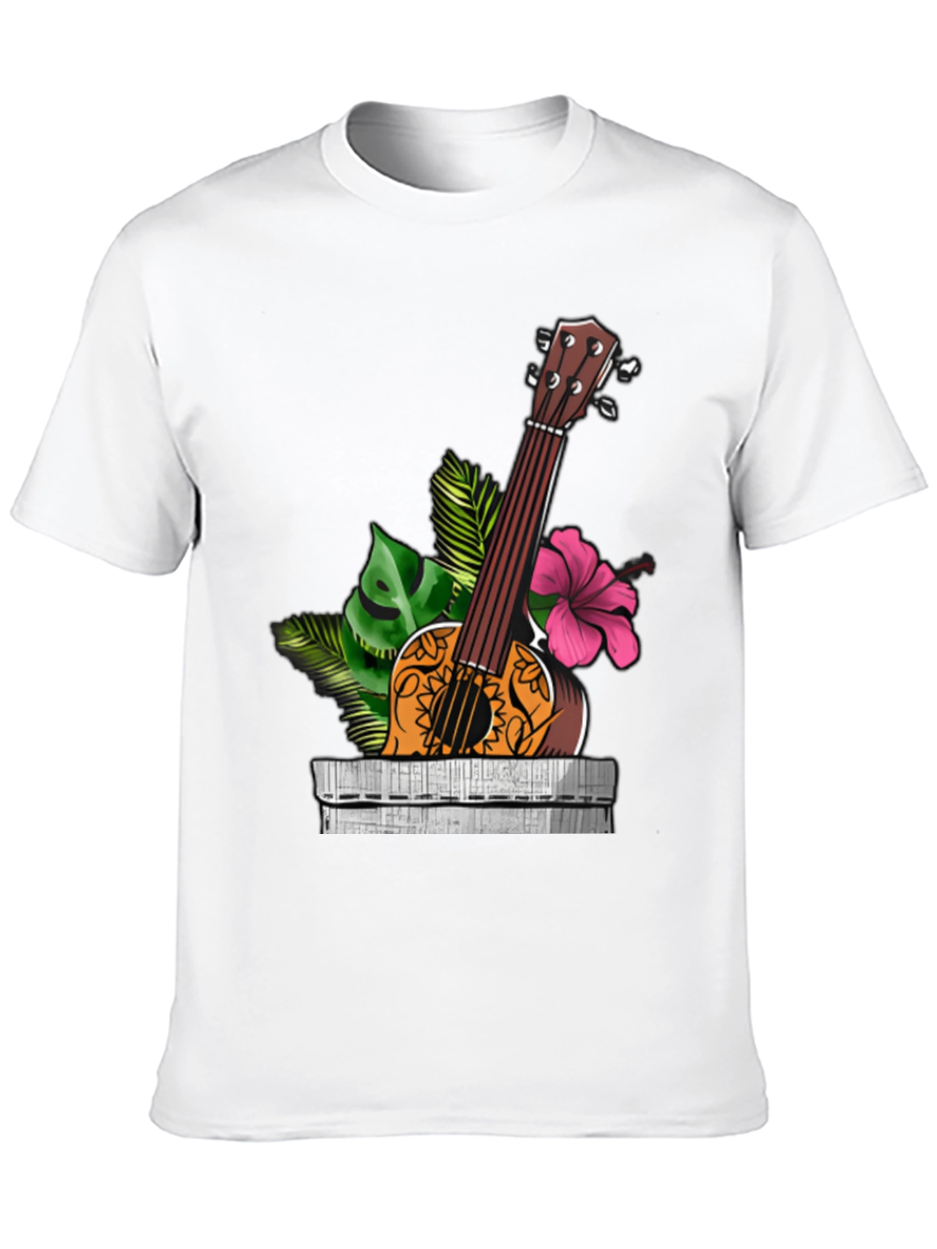 Black Tropical Ukulele Graphic Tee - Island Vibes view 10