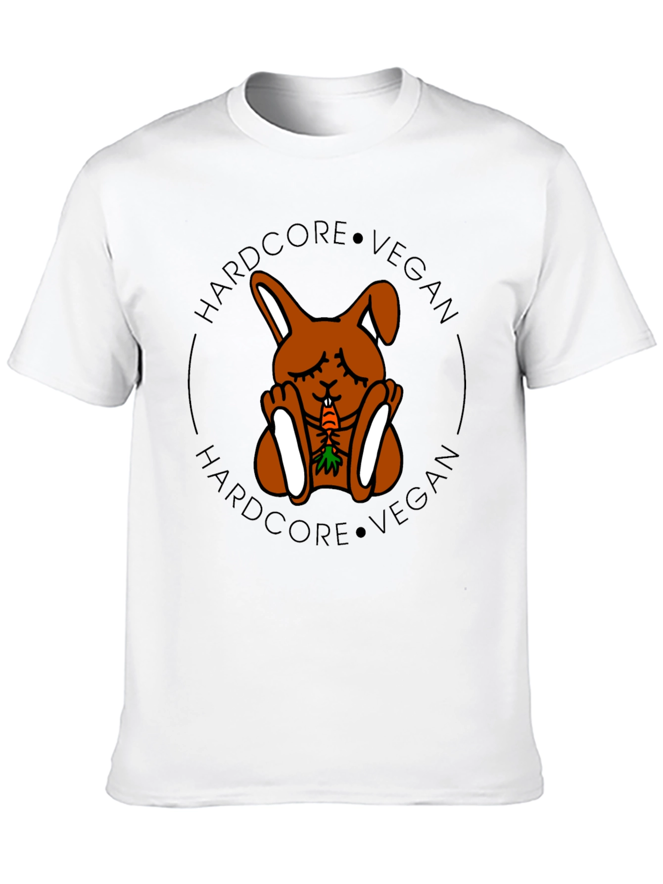 Black Hardcore Vegan Rabbit Tee - Unisex Black T-Shirt view 10