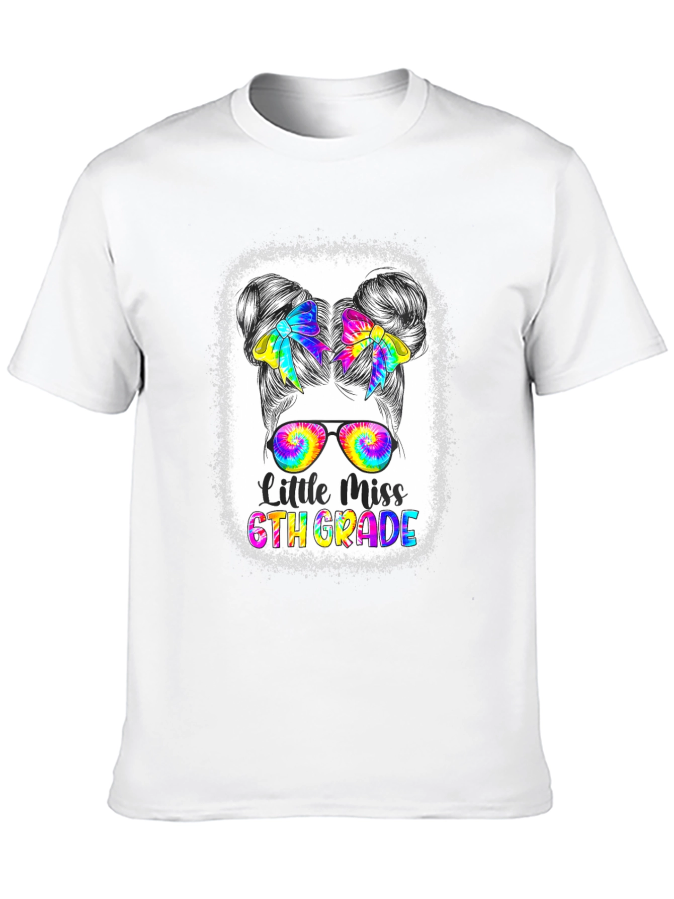 Black Little Miss 6th Grade Tie Dye T-Shirt view 10