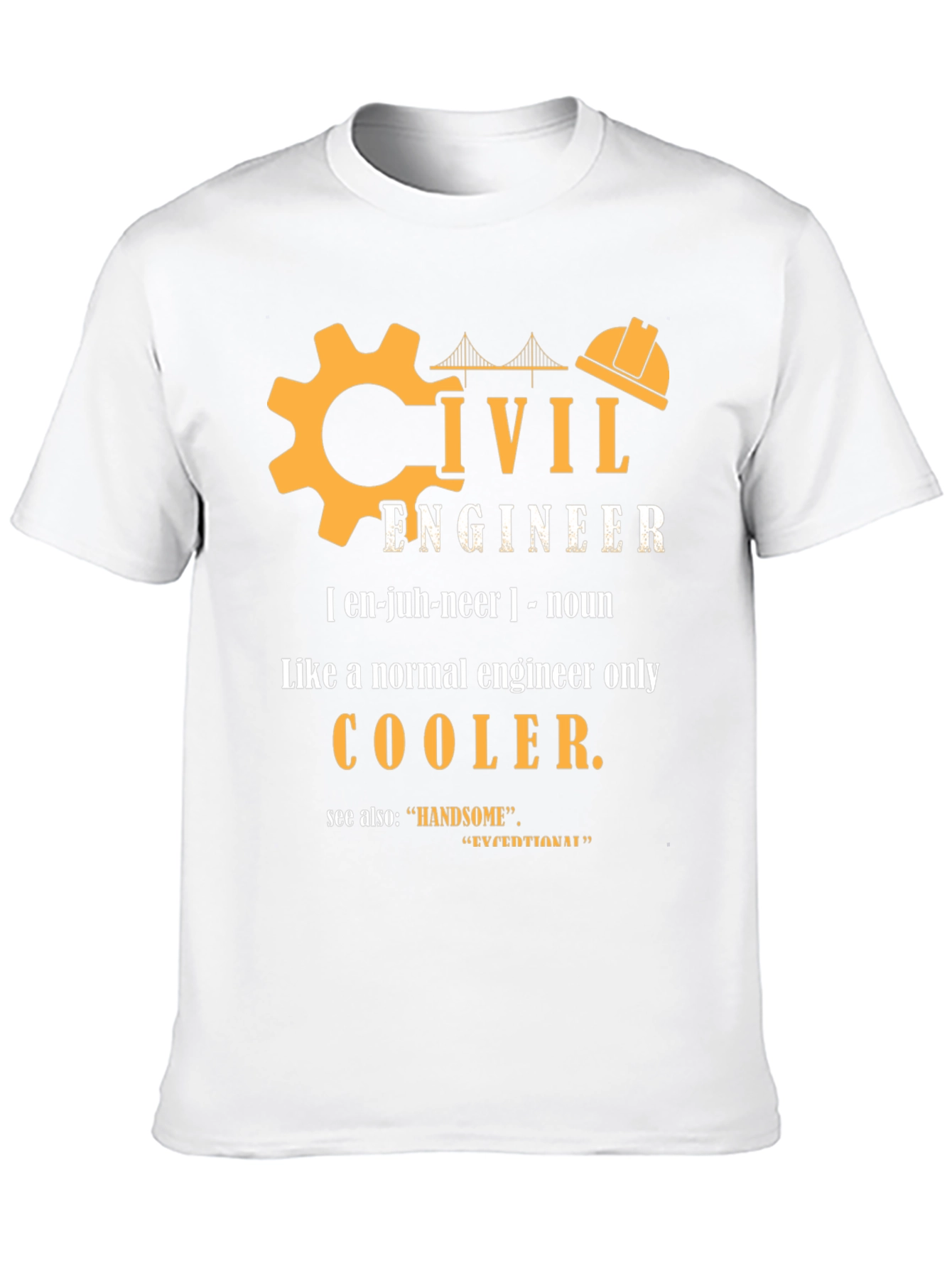Black Civil Engineer Definition Graphic Tee view 10