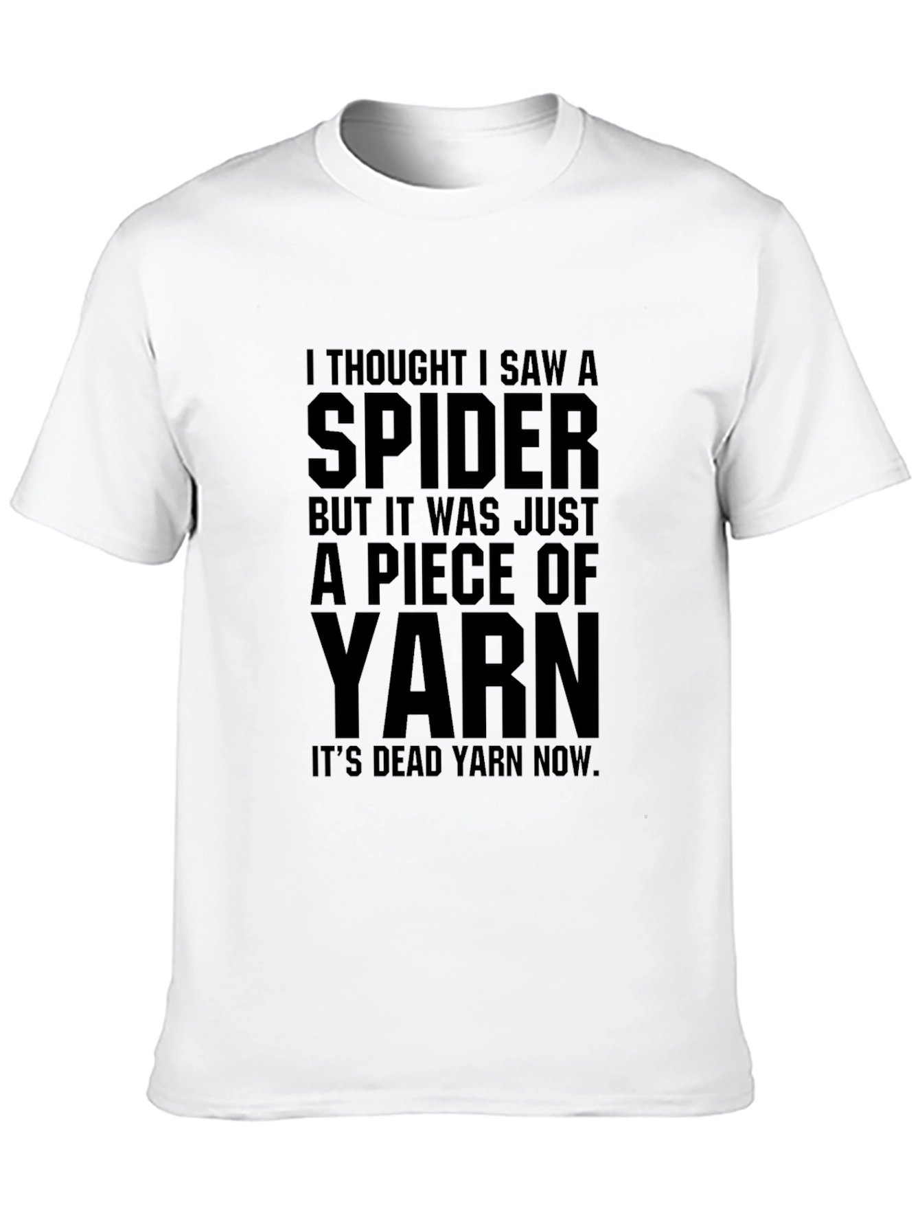 Black Funny Spider Yarn T-Shirt - Soft Cotton Tee view 10