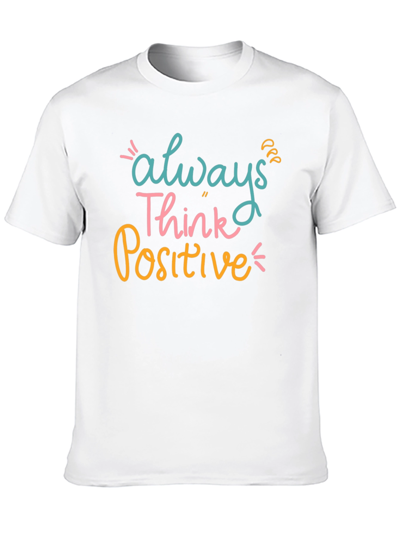 Black Always Think Positive Graphic Tee - Black Casual T-Shirt view 10