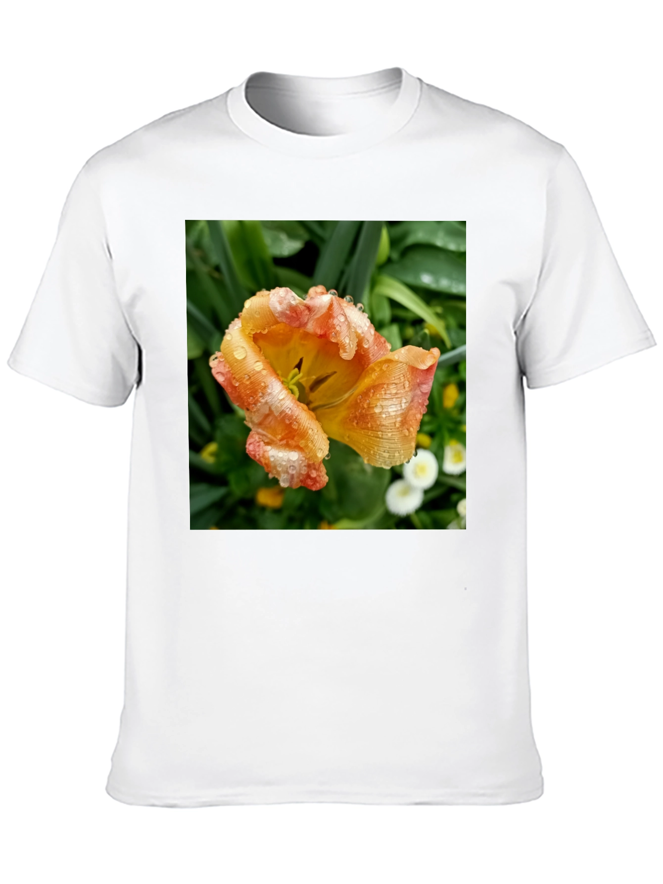 Black Floral Tulip Graphic Tee - Stylish Black T-Shirt view 10