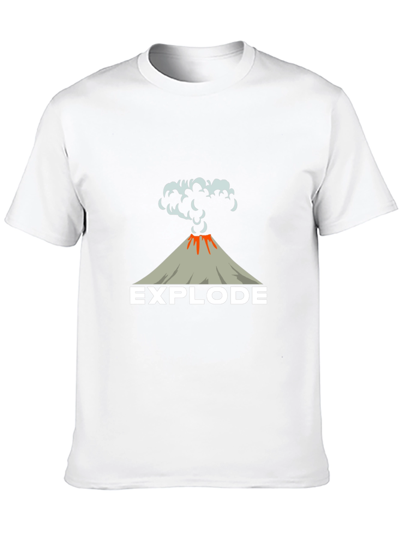 Black Explode Volcano Graphic Tee - Black Cotton T-Shirt view 10