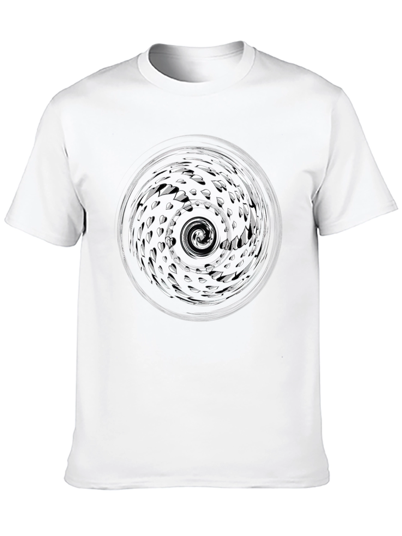 Black Abstract Swirl Graphic Black T-Shirt view 10