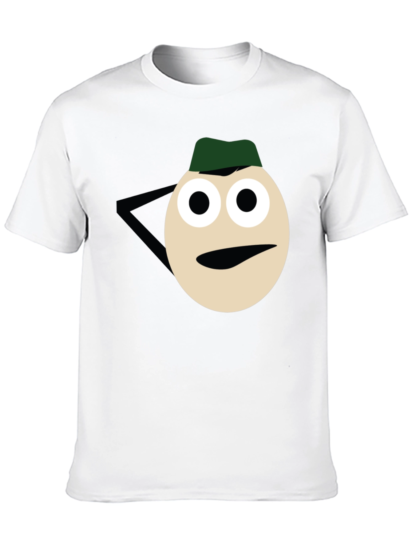 Black Funny Cartoon Face Graphic Tee - Black Casual T-Shirt view 10