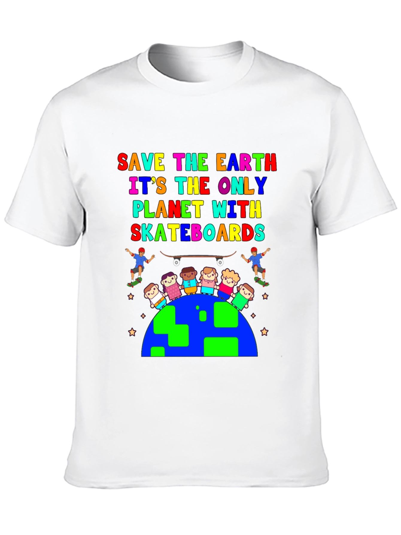 Black Save the Earth Skateboard T-Shirt view 10