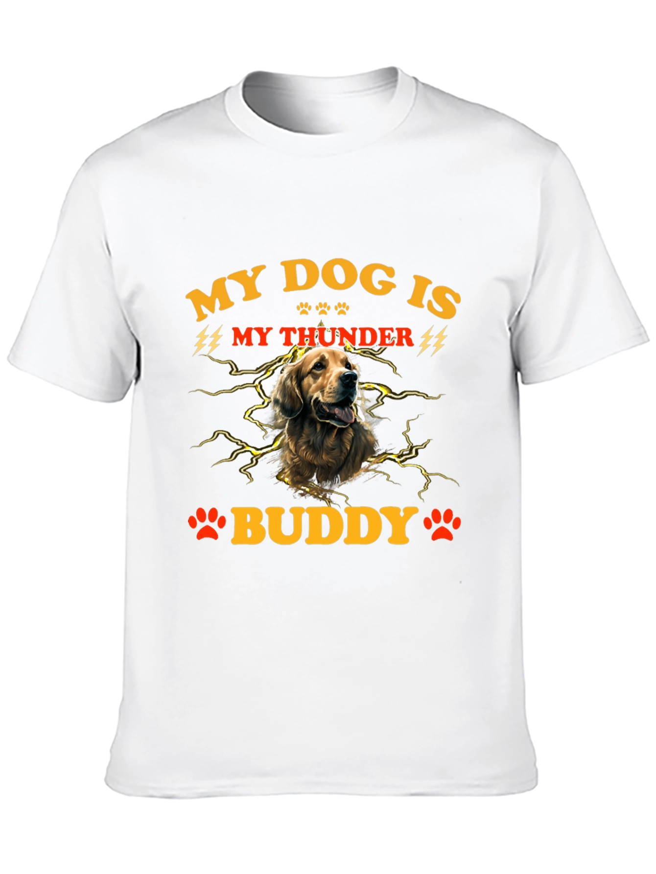 Black My Dog Is My Thunder Buddy T-Shirt view 10
