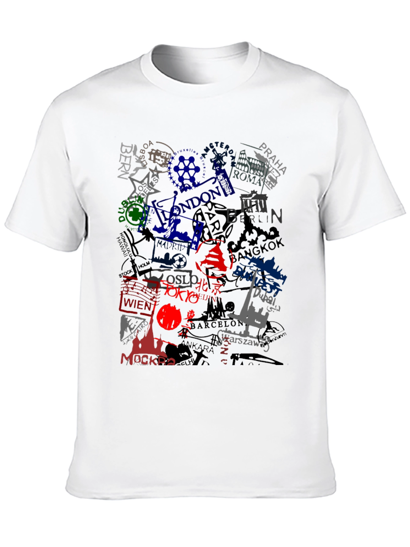 Black World Cities Graphic Print Black T-Shirt view 10