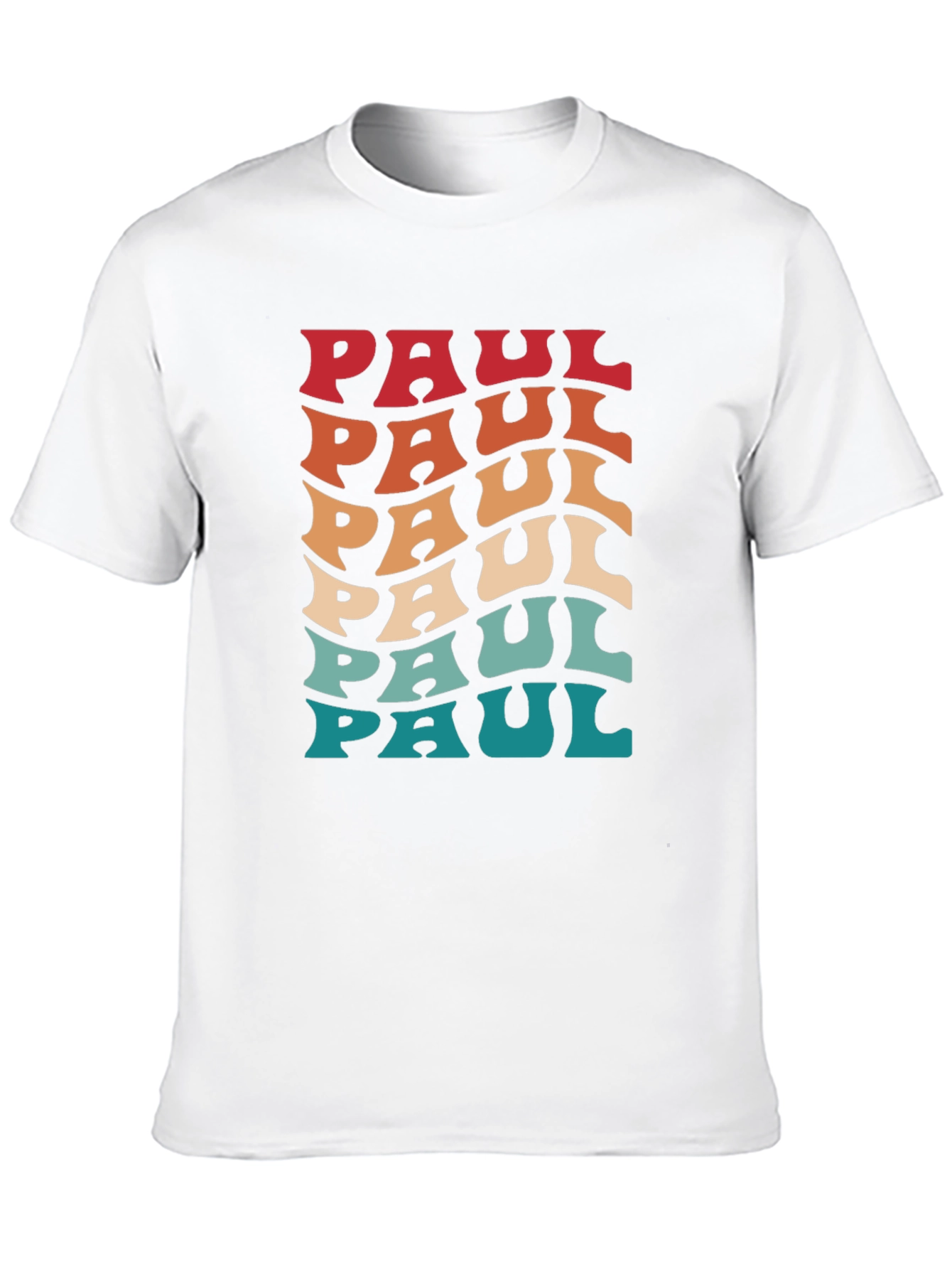 Black Retro Paul Name T-Shirt - Cool Wavy Design view 10
