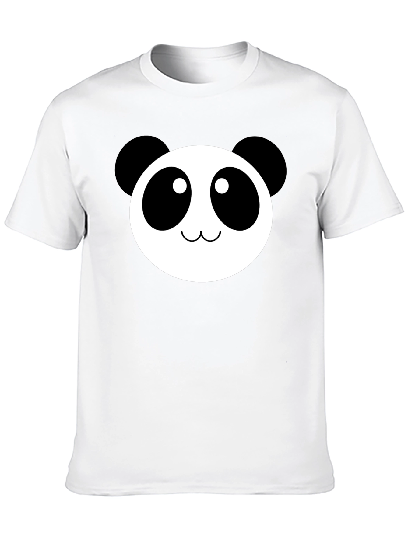 Black Cute Panda Face Graphic Black T-Shirt view 10