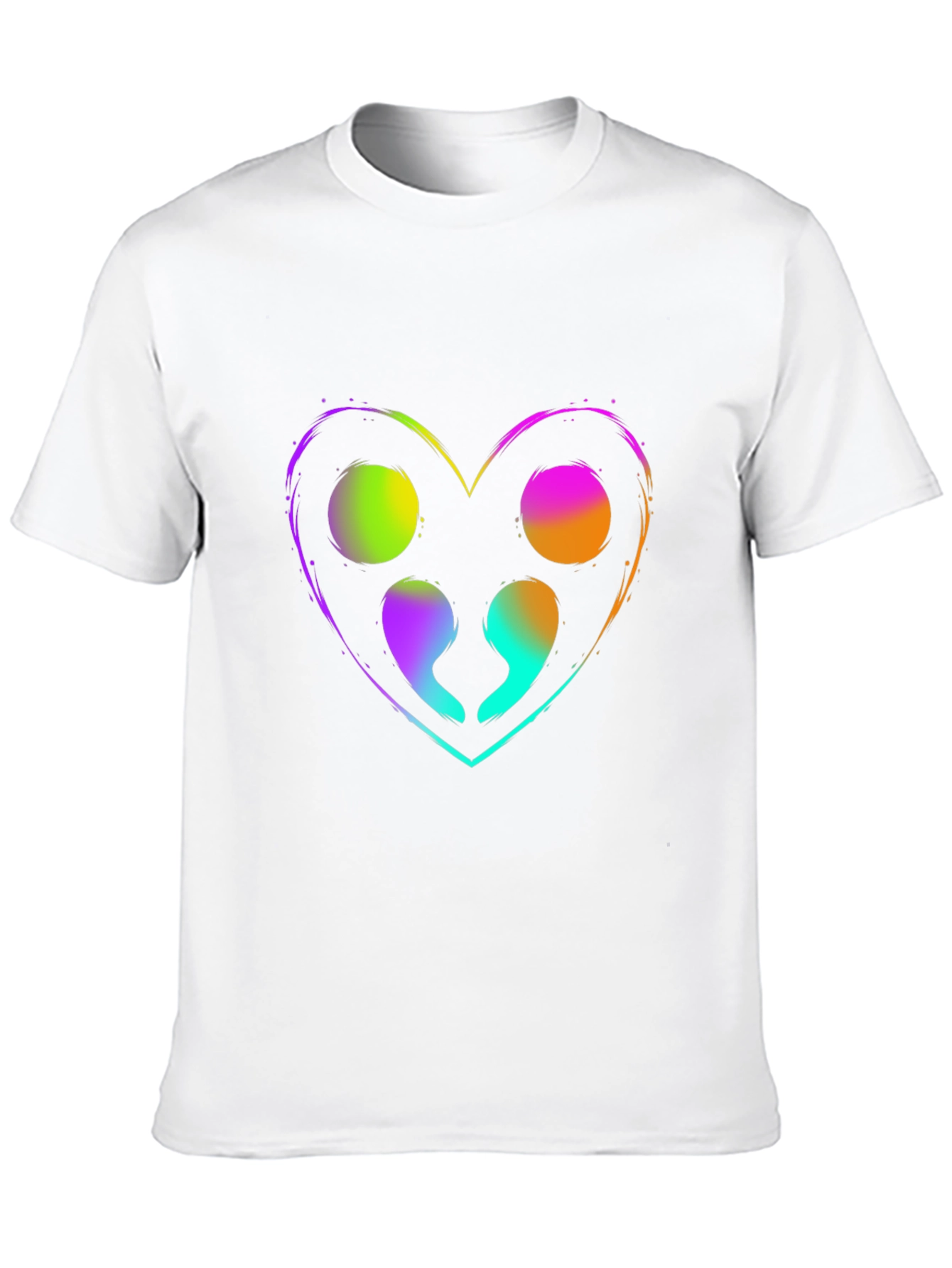 Black Colorful Semicolon Heart Graphic T-Shirt view 10