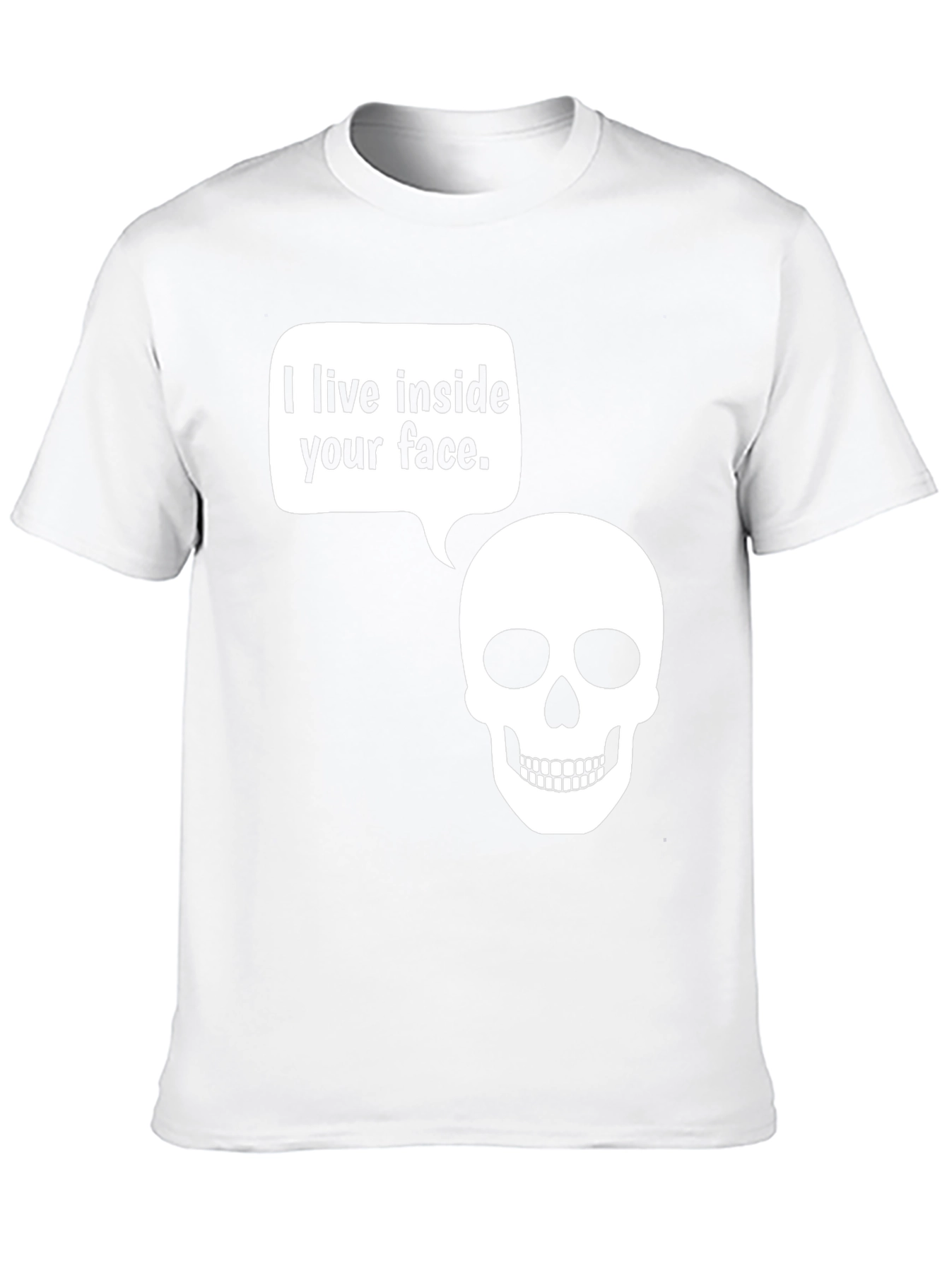 Black Skull Face T-Shirt - Funny Graphic Tee view 10