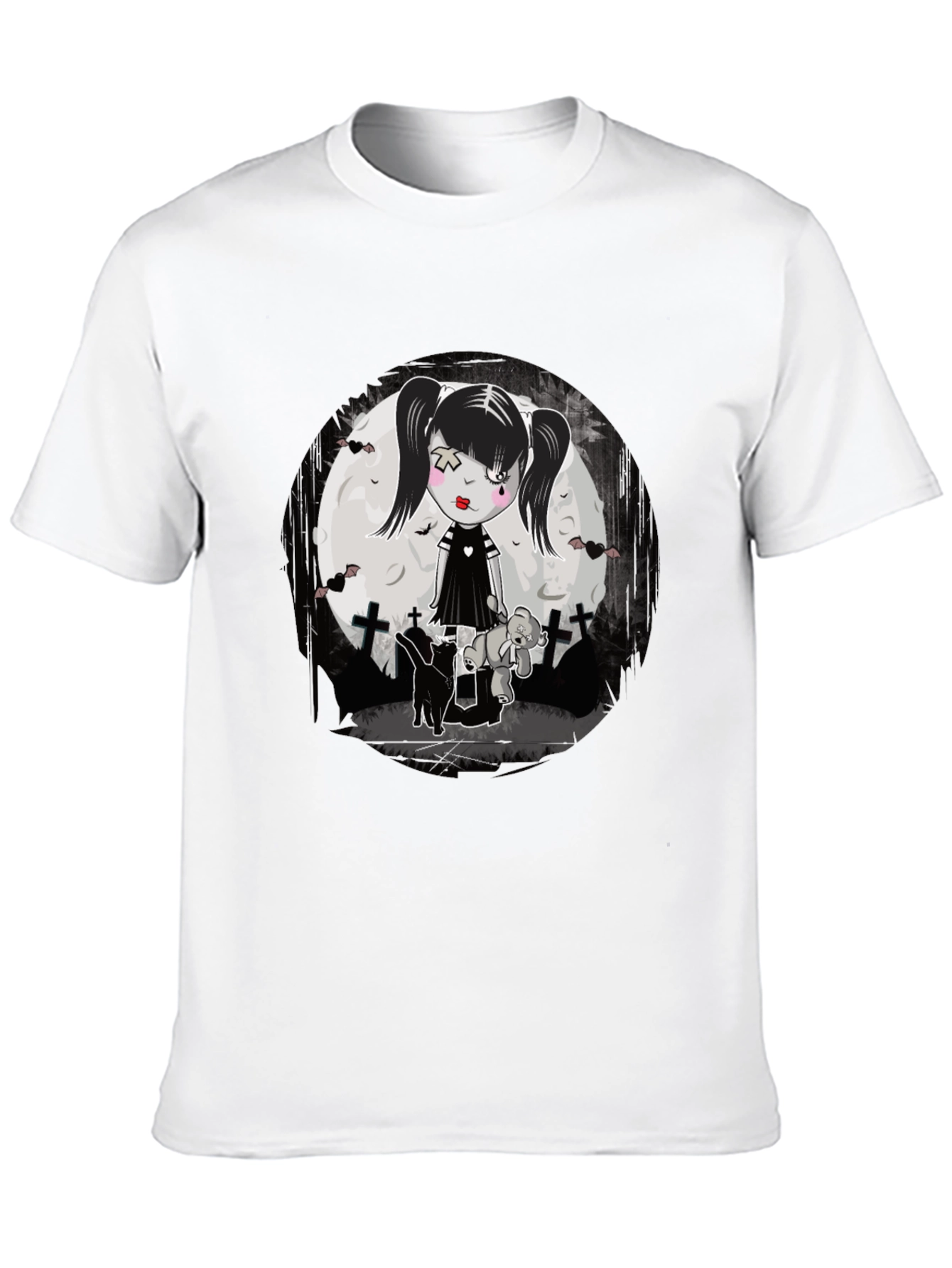 Black Gothic Girl T-Shirt - Emo Style view 10