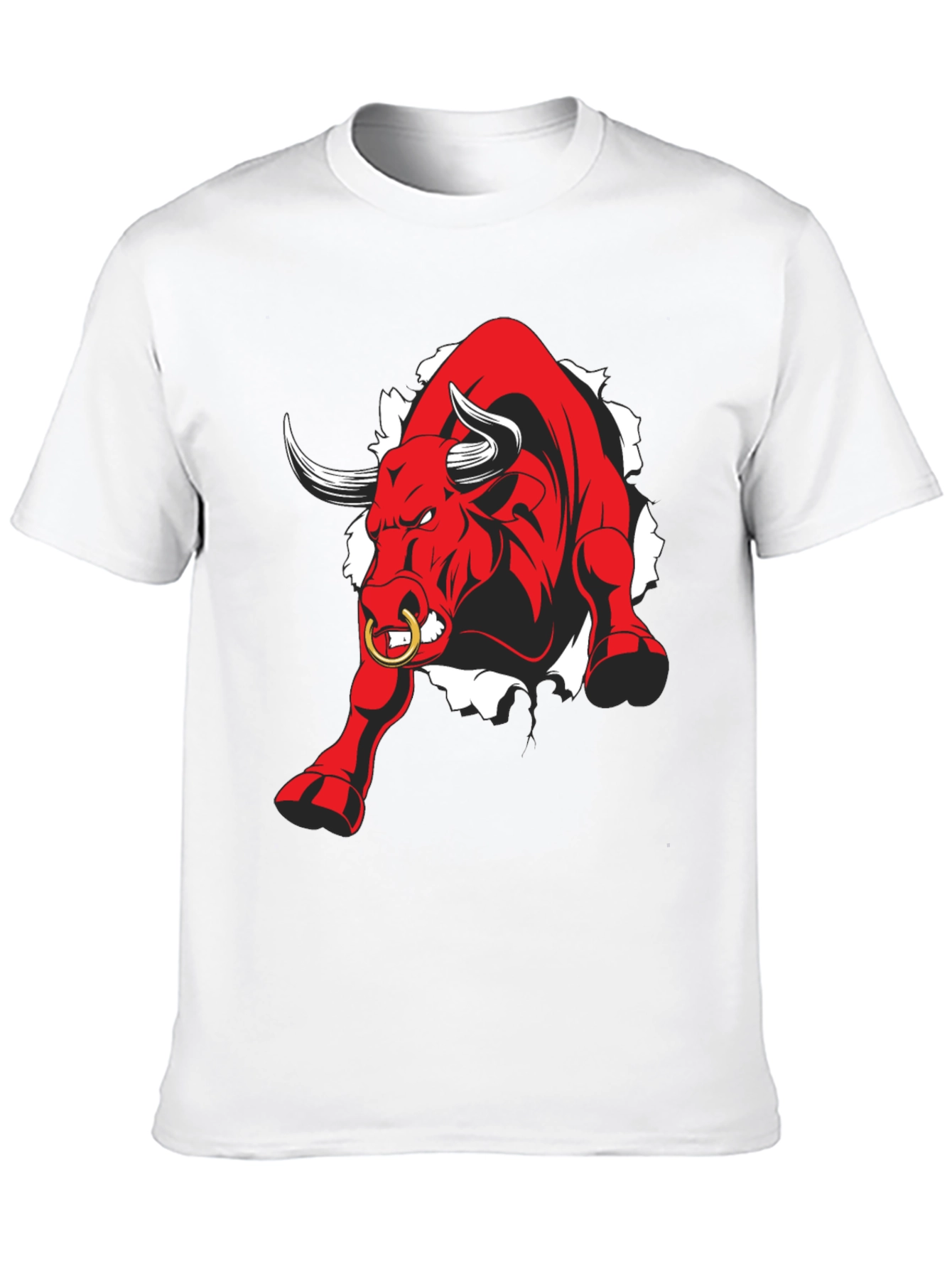 Black Raging Bull Graphic Tee - Black Cotton T-Shirt view 10