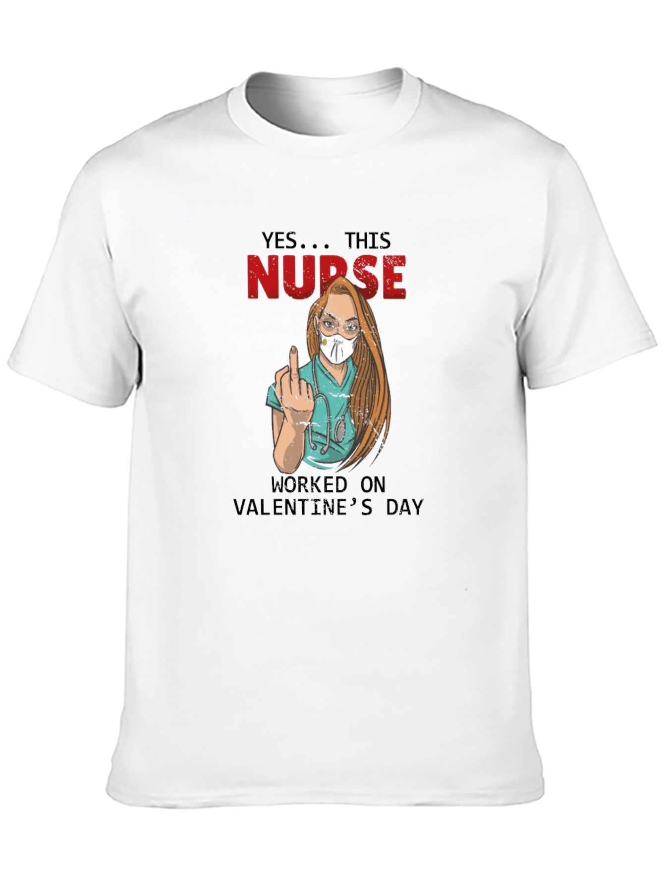 Black Valentine's Day Nurse T-Shirt view 10