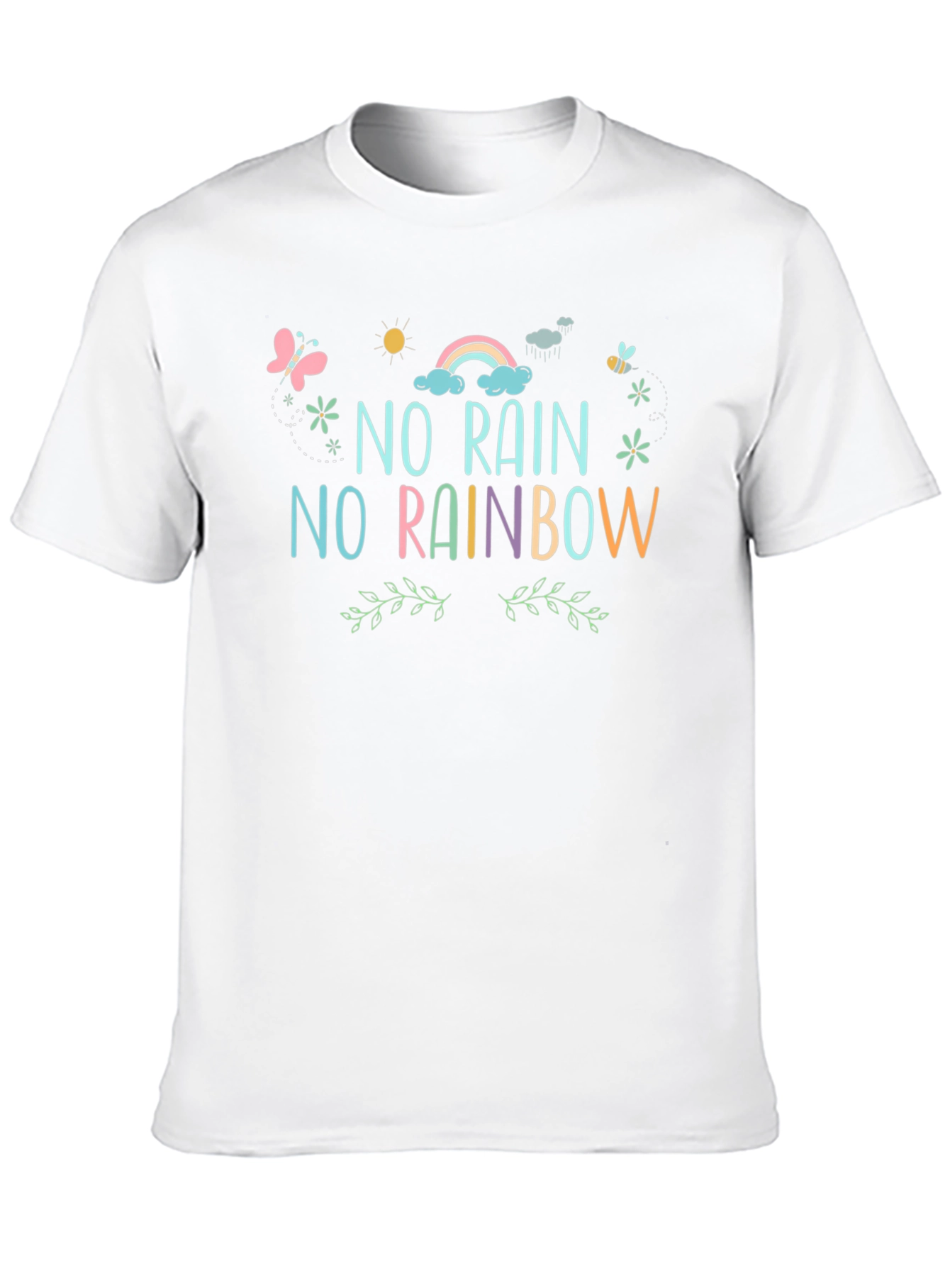 Black No Rain No Rainbow Graphic Tee view 10