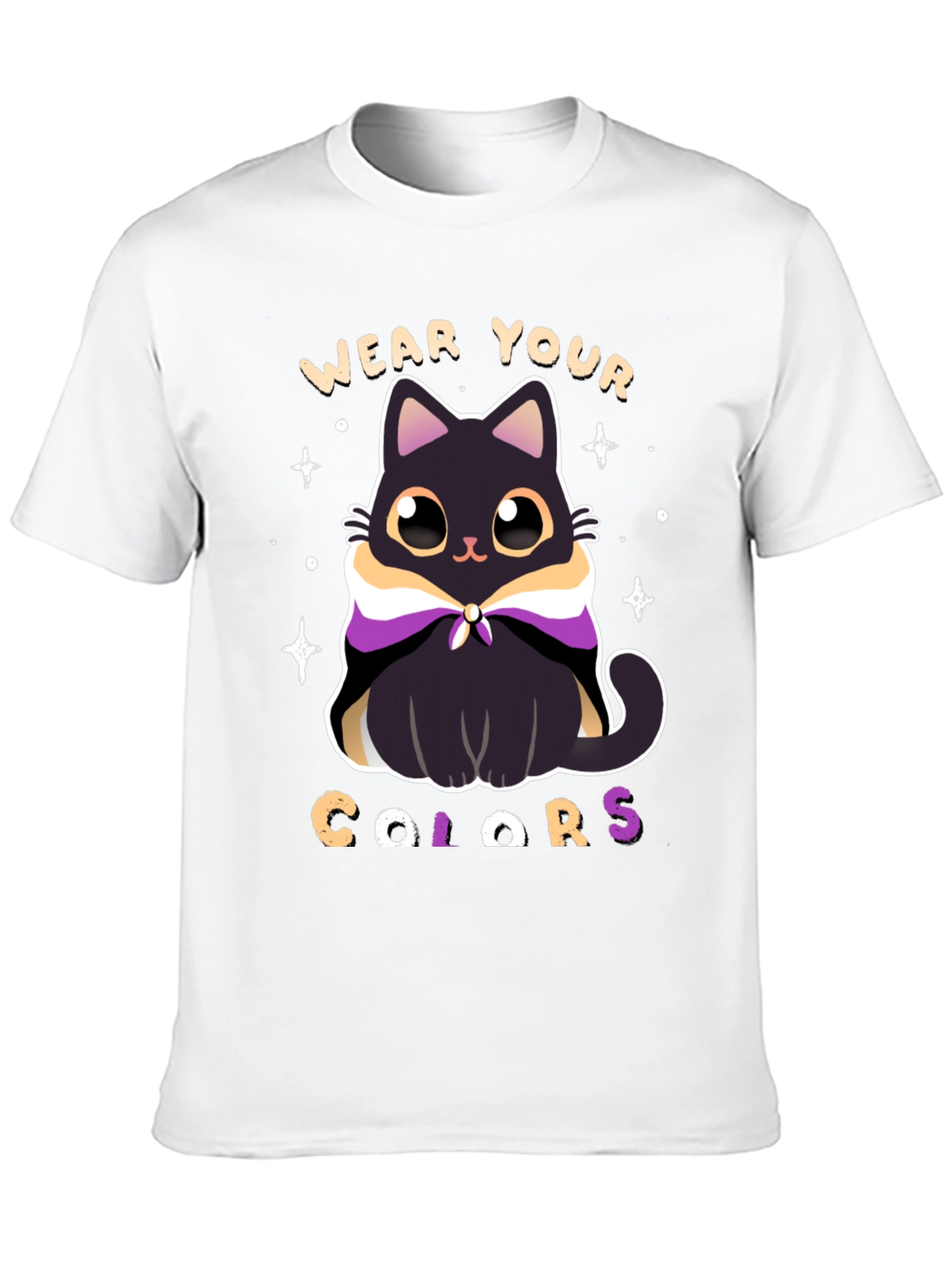 Black Wear Your Colors Cat Pride T-Shirt view 10