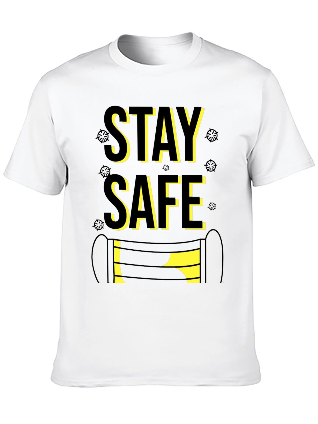 Black Stay Safe Graphic Tee - Black Cotton Blend view 10
