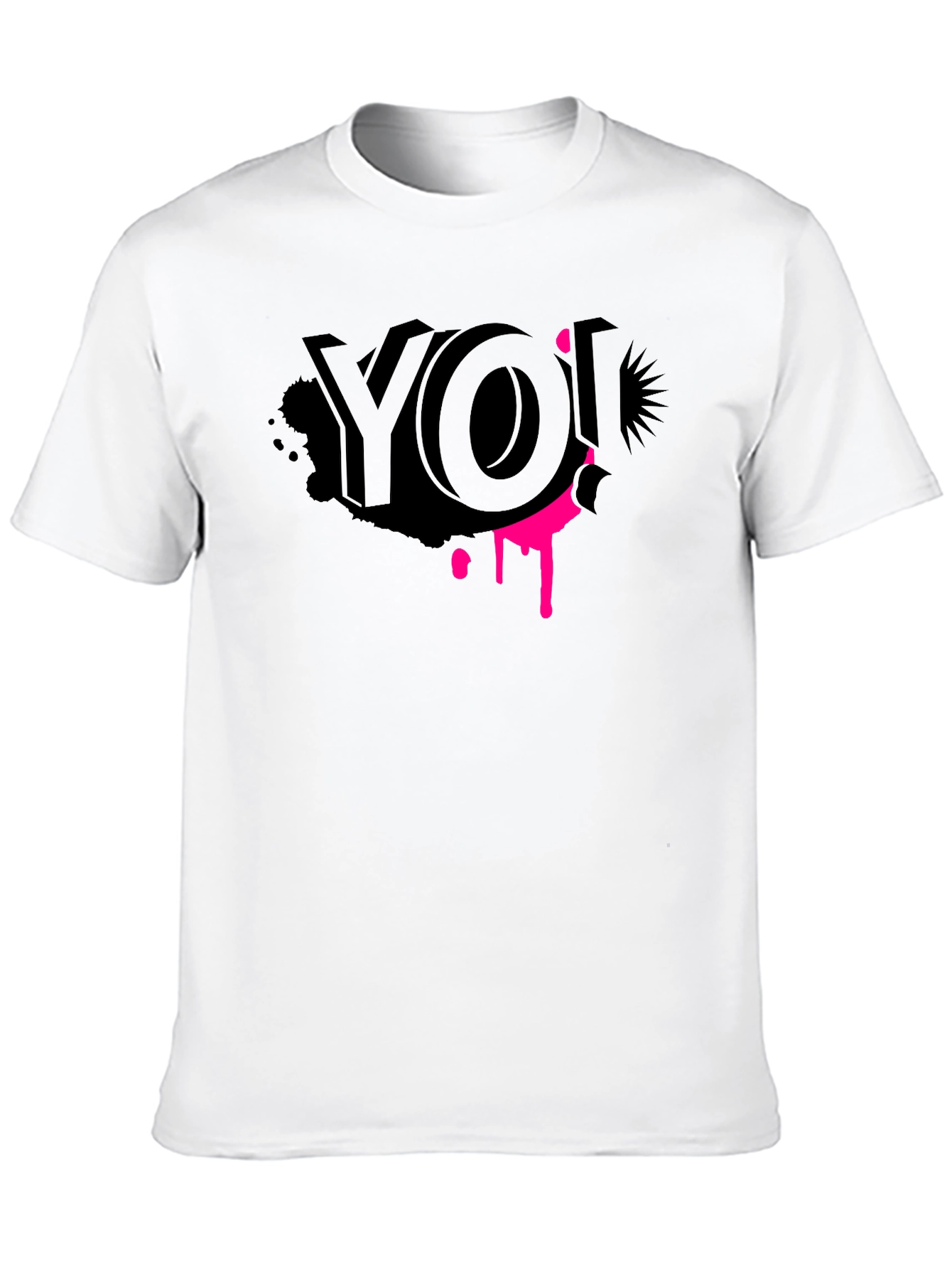 Black Edgy Graphic Tee - YO! Black Crew Neck view 10