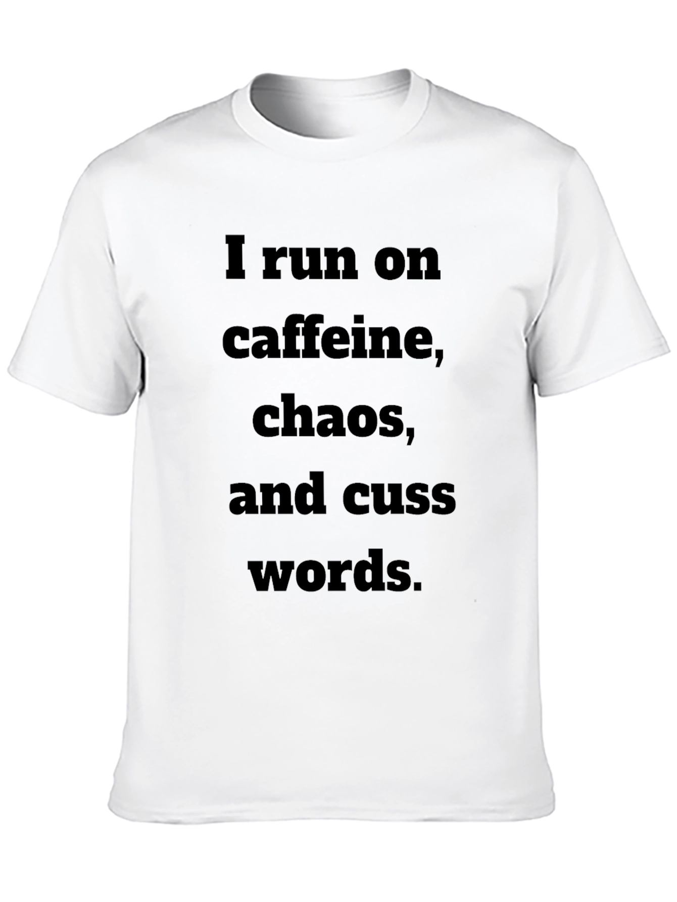 Black Caffeine Chaos Cuss Words T-Shirt view 10