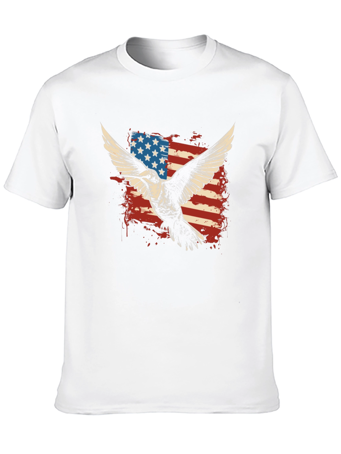 Black American Flag Eagle Graphic T-Shirt view 10