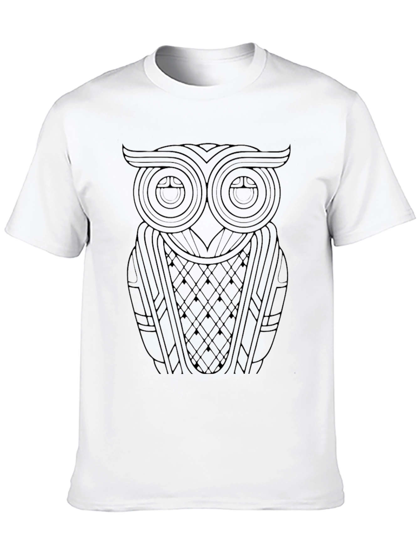 Black Abstract Owl Graphic Black T-Shirt view 10