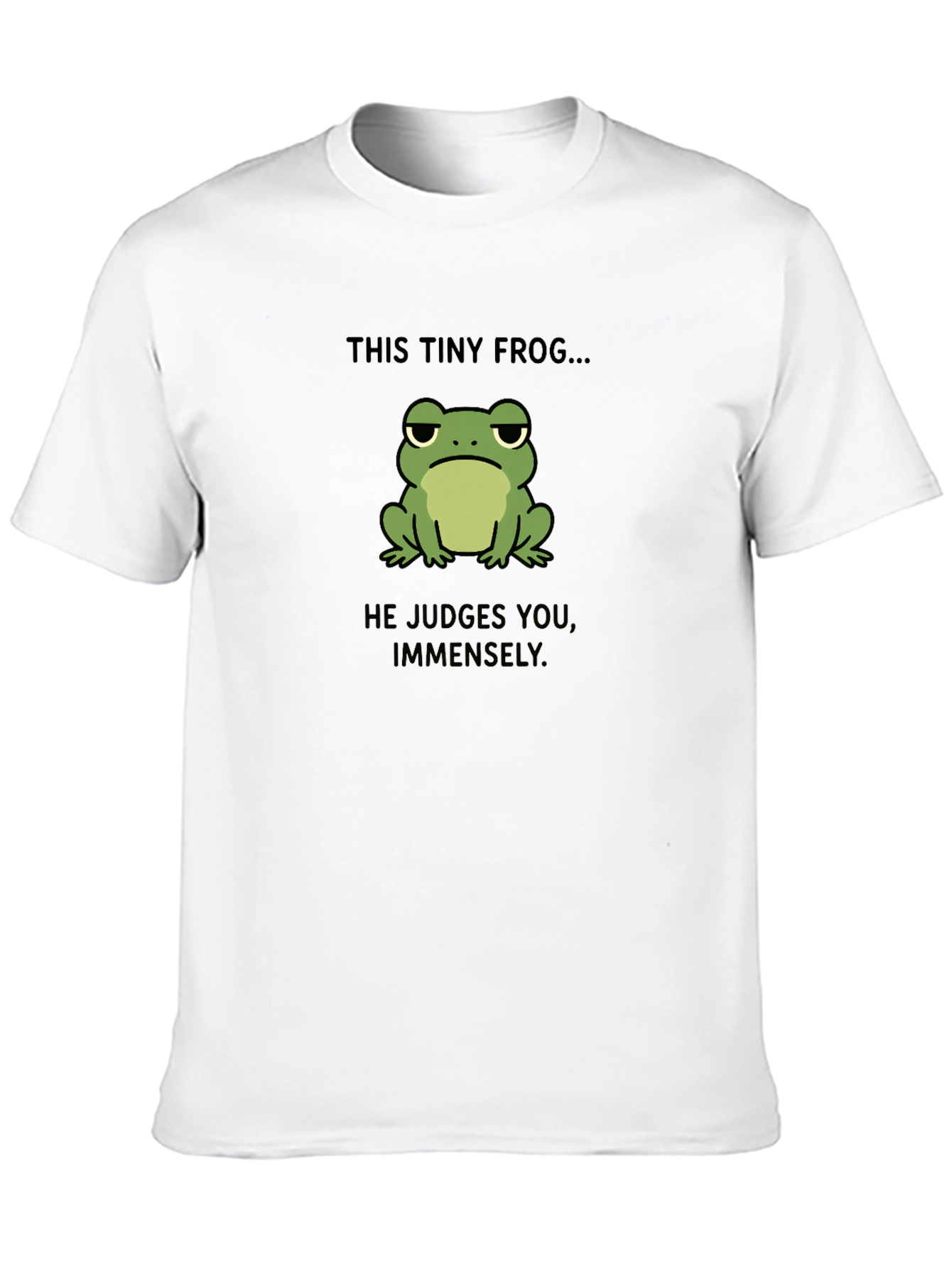 Black Tiny Frog Judge T-Shirt - Funny Graphic Tee view 10