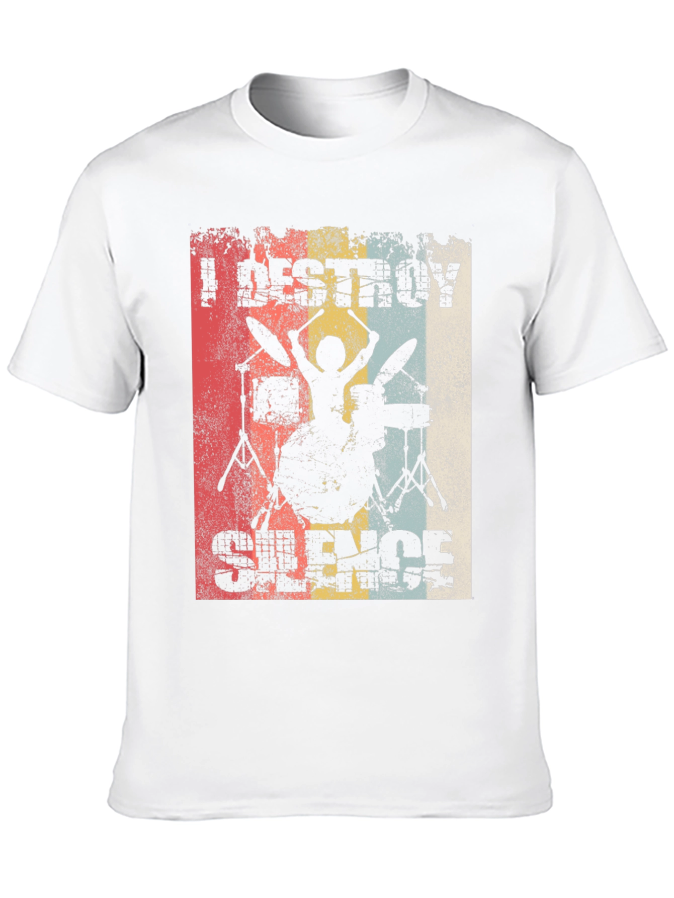 Black I Destroy Silence Drummer Graphic Tee view 10