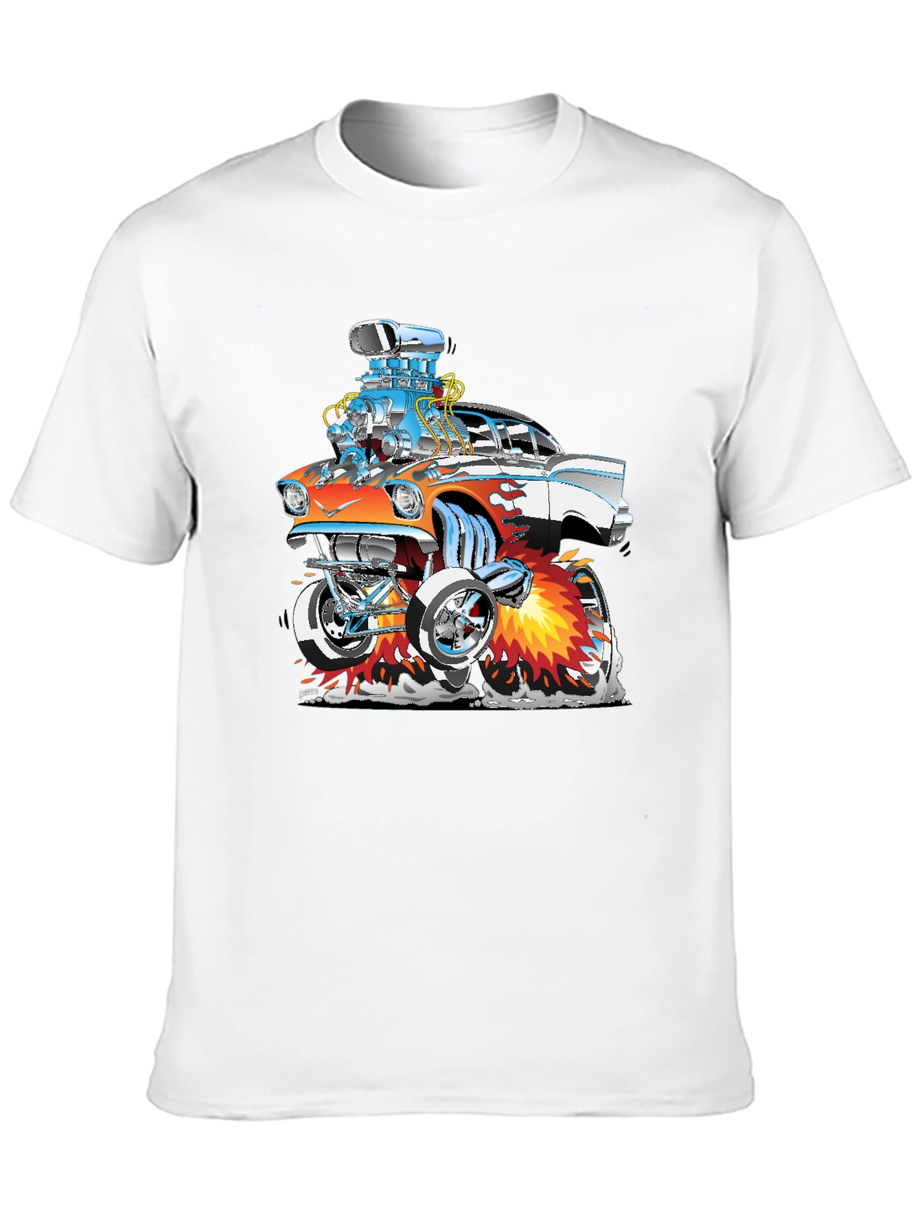 Black Cartoon Hot Rod Graphic T-Shirt view 10